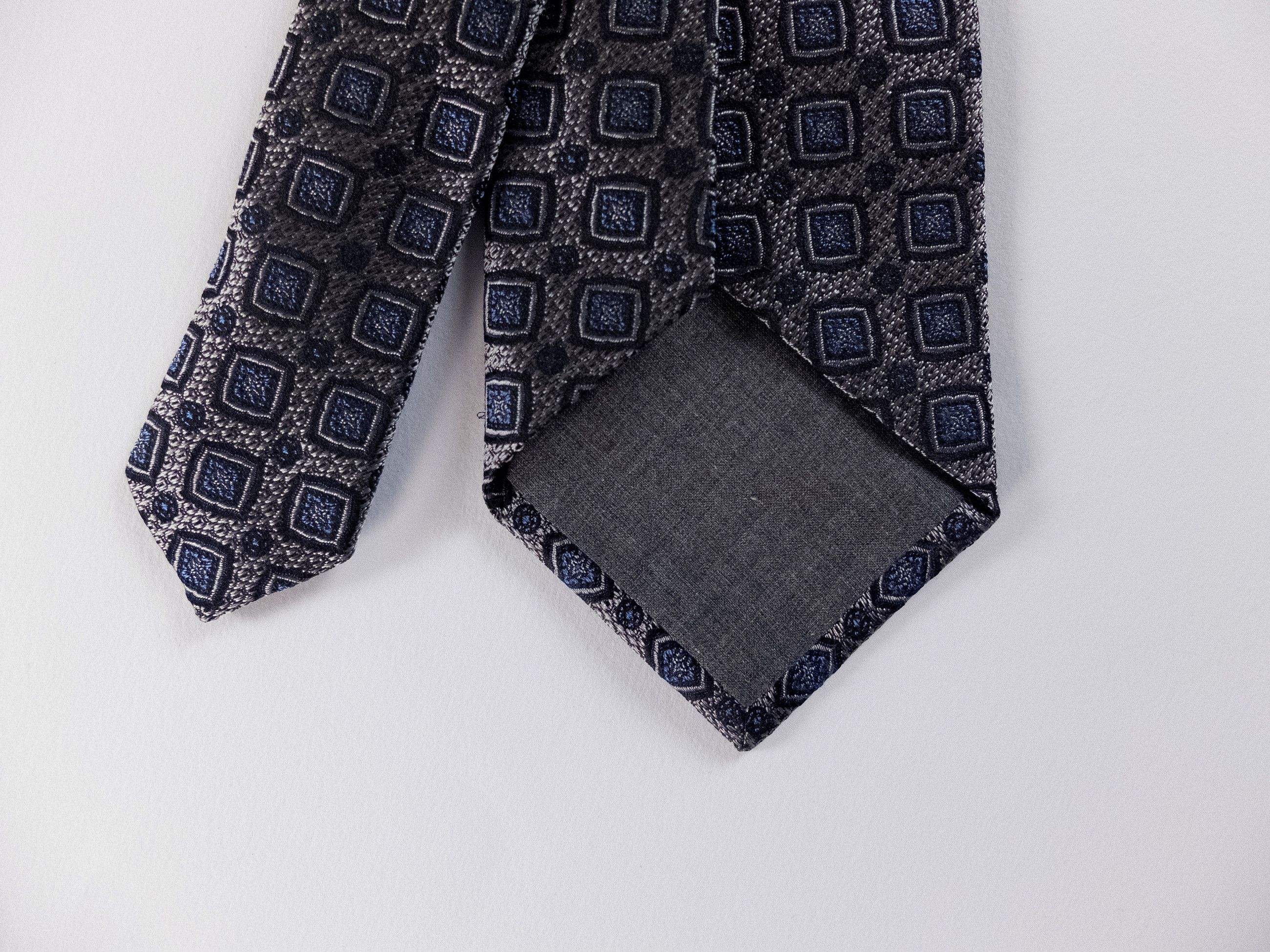 Brunello Cucinelli BRUNELLO CUCINELLI gray square motif silk tie Italy Size ONE SIZE - 4 Thumbnail