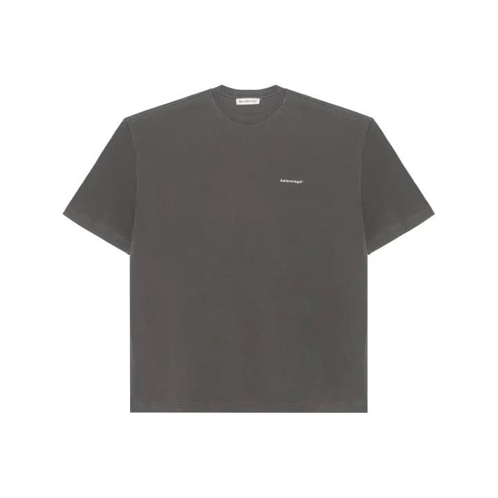 Balenciaga Balenciaga Gray Logo Print Short Sleeve T-Shirt 0079 Size XS / US 0-2 / IT 36-38 - 1 Thumbnail