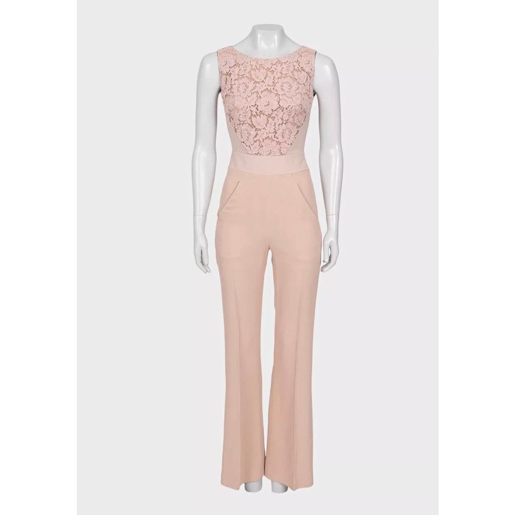 Elie Saab Elie Saab Fitted Lace-Embellished Jumpsuit EU34 XS Size 25" / US 0 / IT 36 - 1 Thumbnail