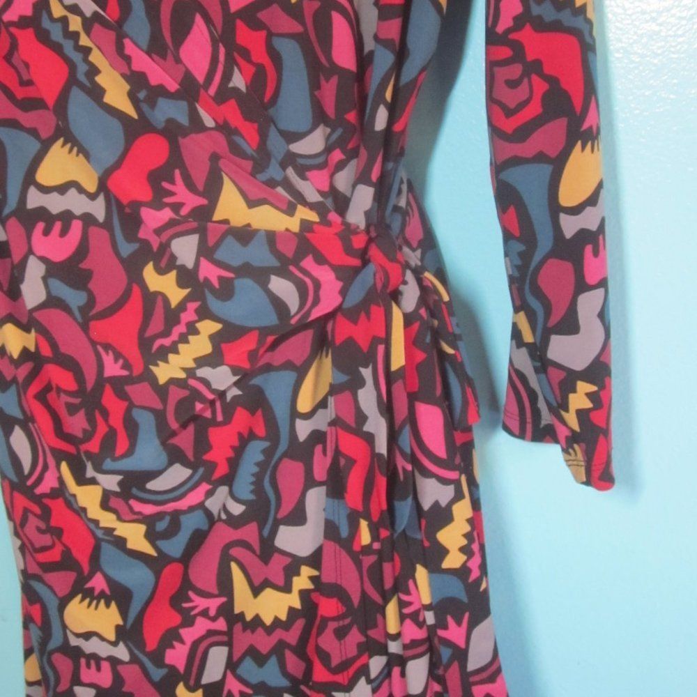 Anne Klein Anne Klein Faux Wrap Colorful Dress Size XL Size XL / US 12-14 / IT 48-50 - 14 Thumbnail