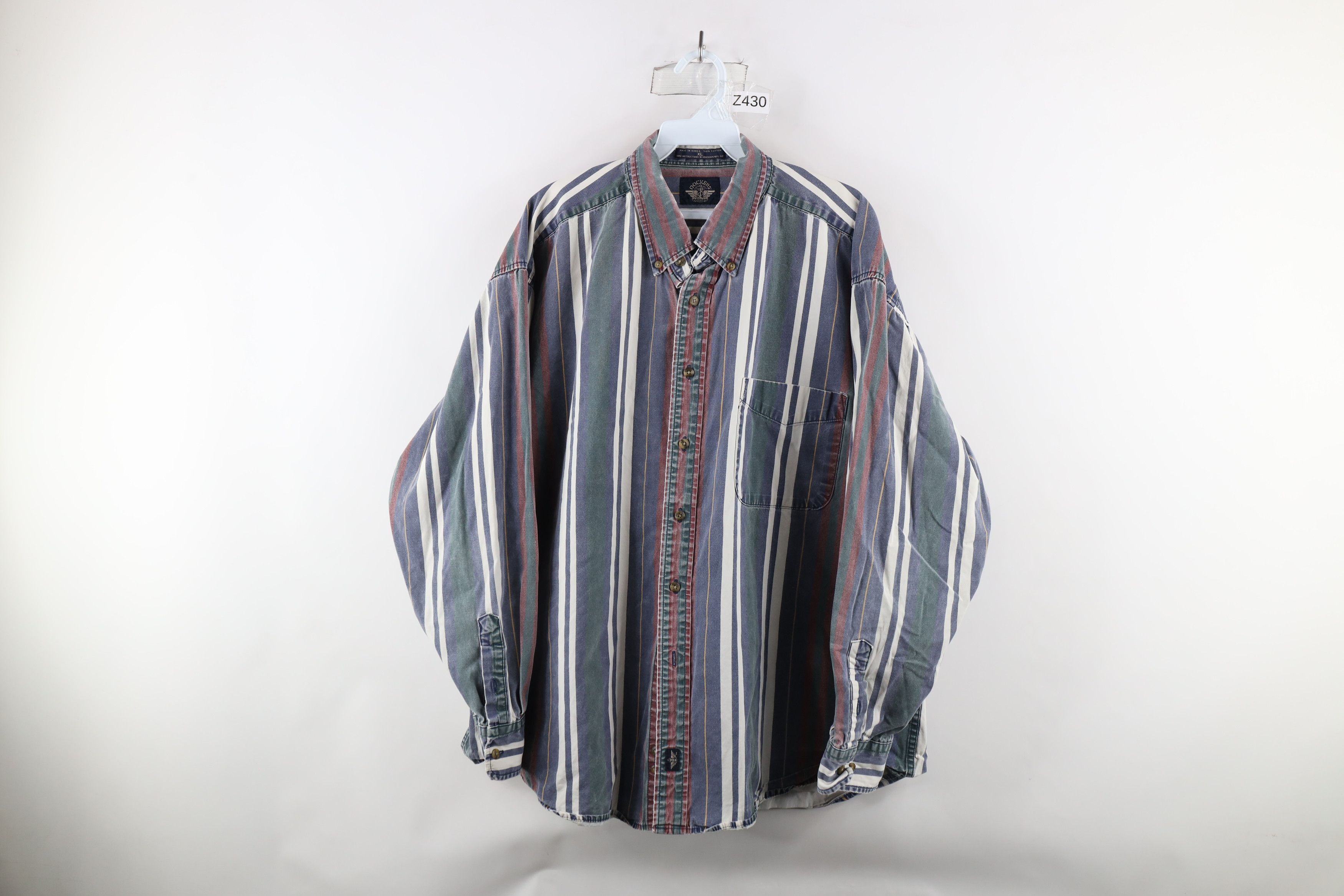 Vintage Vintage 90s Streetwear Striped Collared Button Down Shirt Size US XL / EU 56 / 4 - 1 Thumbnail