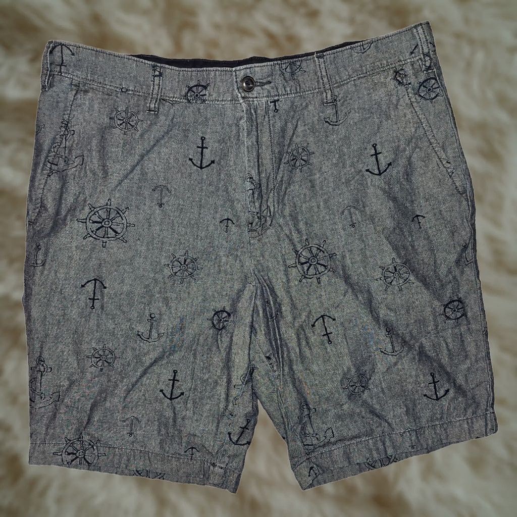 Nautica Nautica Chino Shorts Men's 36W Slim Fit Blue AOP Nautical Casual Vacation Jeans? Size US 36 / EU 52 - 1 Thumbnail