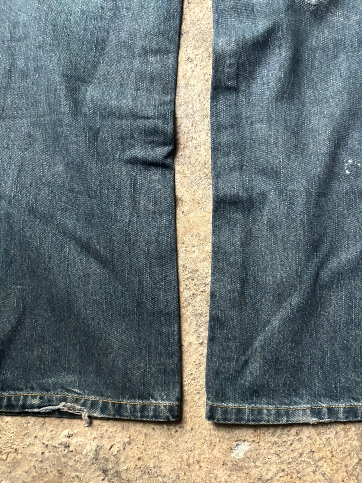 Japanese Brand 2000s Alphalee Japan Hybrid Distressed Double Waist Jeans Size US 31 - 12 Thumbnail