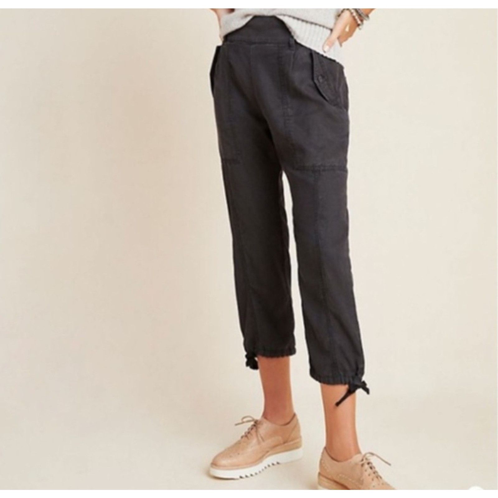 Anthropologie Anthropologie Cargo Harem Pants Lyocell Jogger Cropped 16W Size 40" / US 18 - 4 Thumbnail