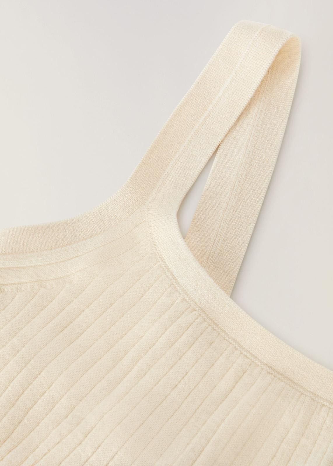 Loro Piana o1srvl11e1024 Cocooning Delicate Ribs Crop Top in Cream Size XL / US 12-14 / IT 48-50 - 3 Thumbnail