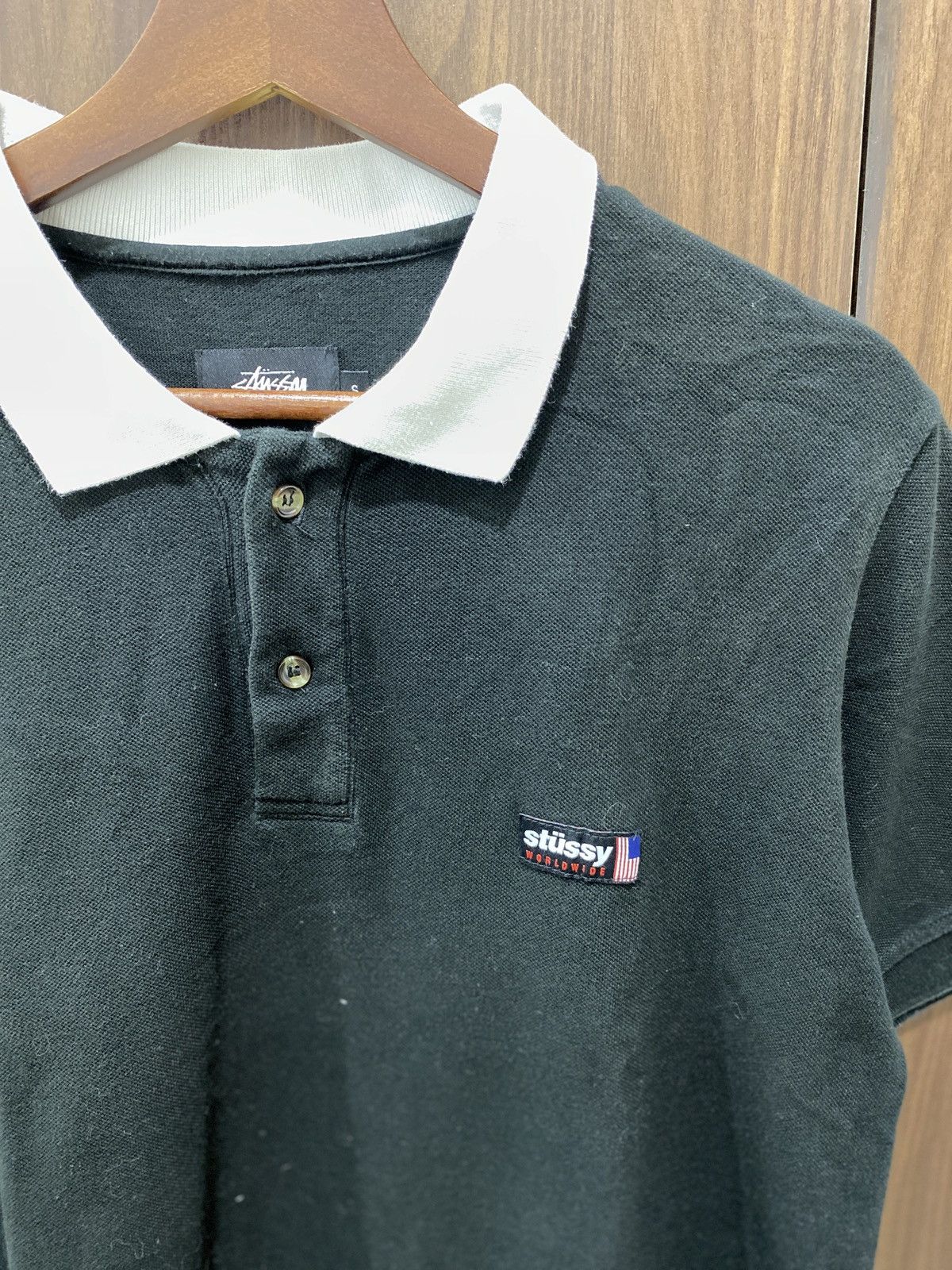 Stussy Stüssy Dark/Black Contrast Collar Polo Shirt l Size US S / EU 44-46 / 1 - 2 Thumbnail