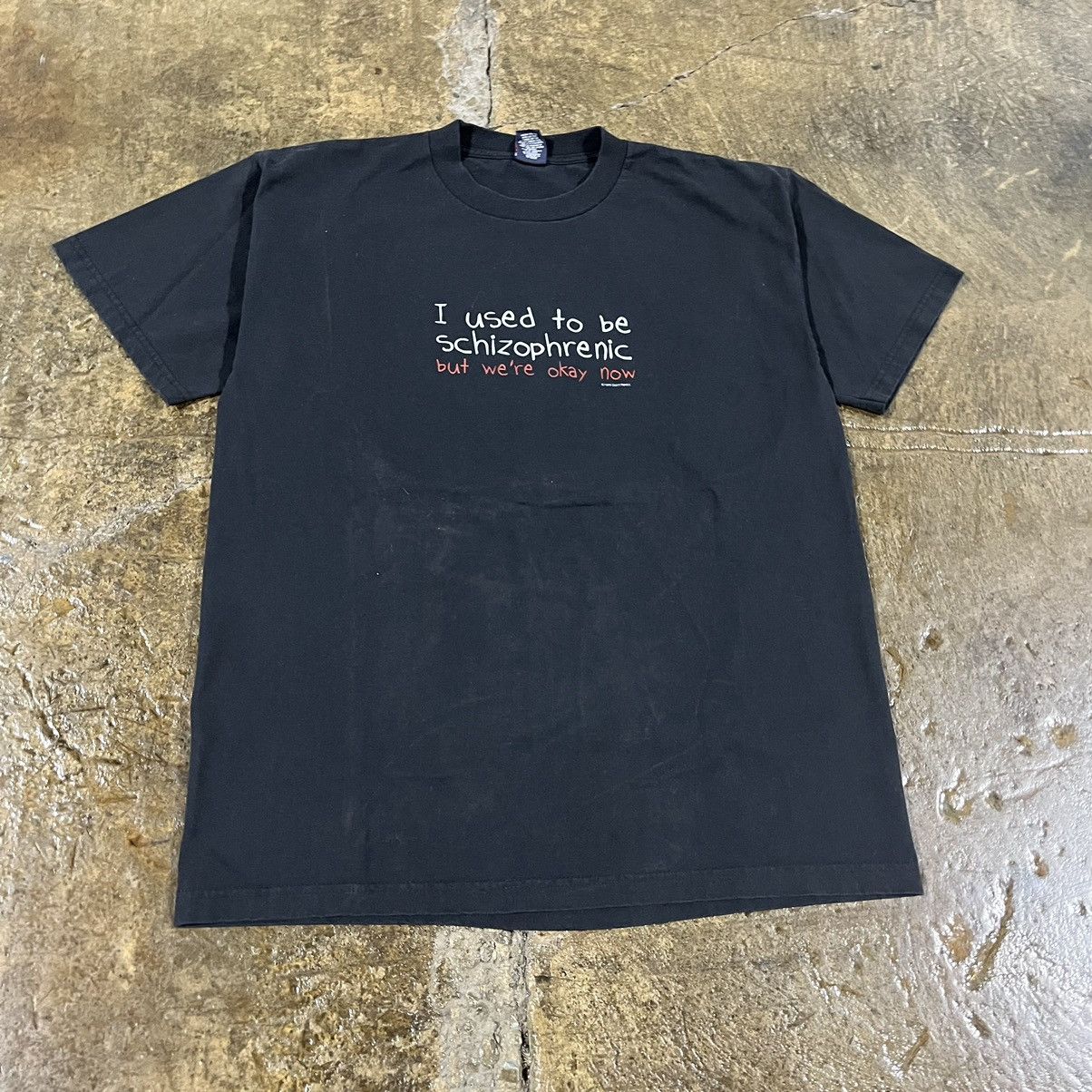 Vintage I Used To Be Schizophrenic Funny Y2K Humor Parody Tee Shirt Size US XL / EU 56 / 4 - 3 Thumbnail