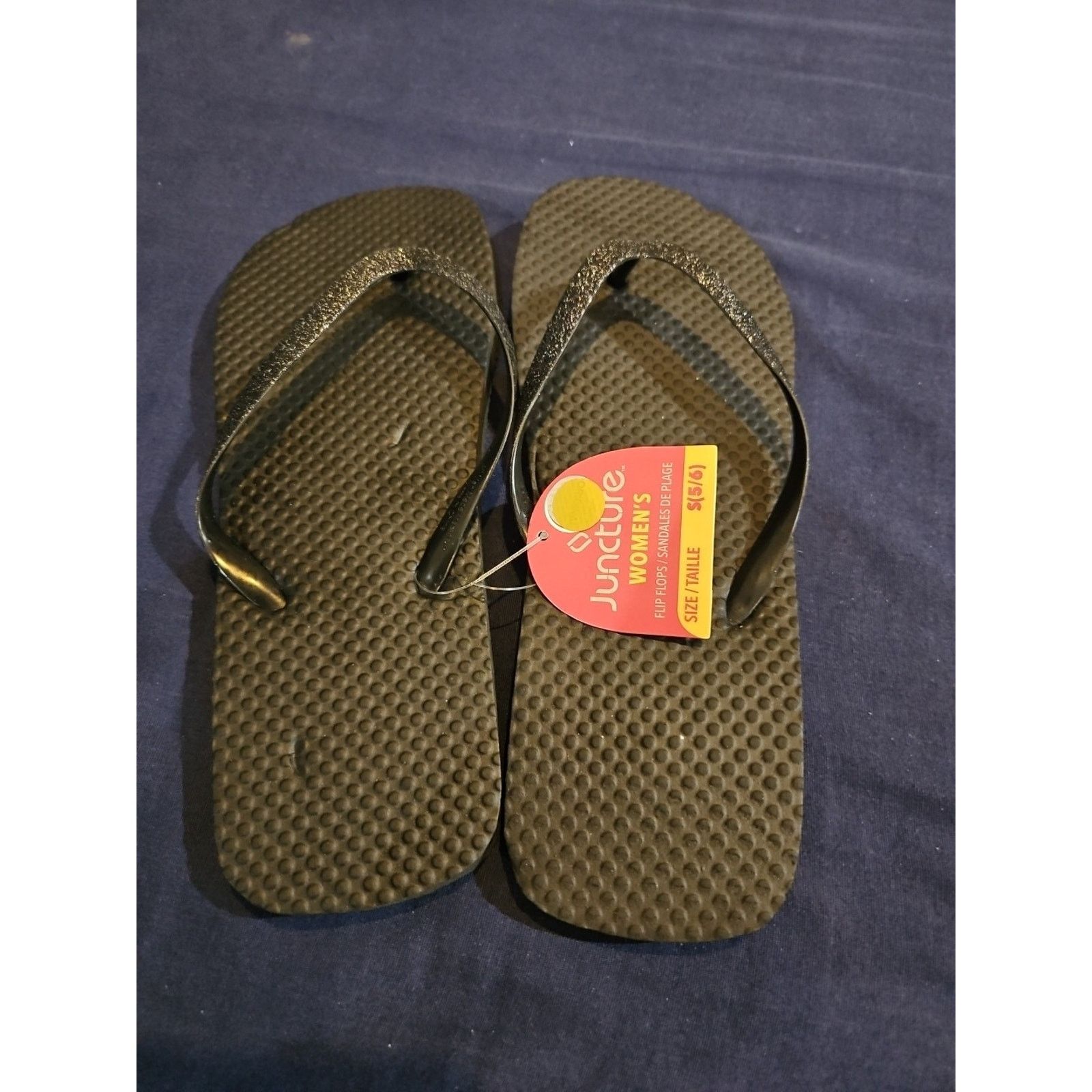 Other Juncture Women's 5/6 Flip Flops / Glitter Strap Size US 5 / IT 35 - 2 Thumbnail