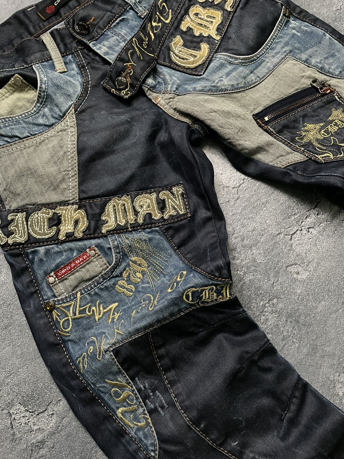 Japanese Brand Cipo & Baxx Vintage Archival Y2k Rap Big Logo Opium Jeans Size US 30 / EU 46 - 2 Thumbnail