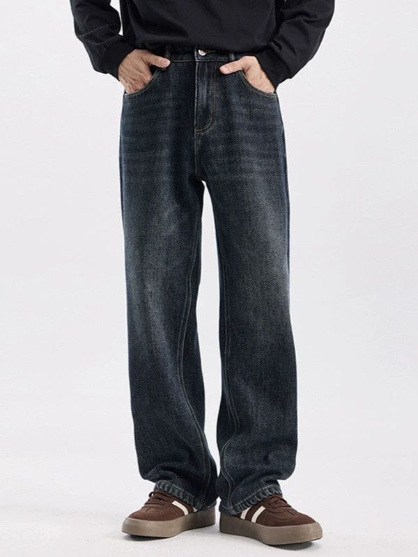 Jean American retro men's loose wide-leg versatile jeans Size US 32 / EU 48 - 1 Thumbnail