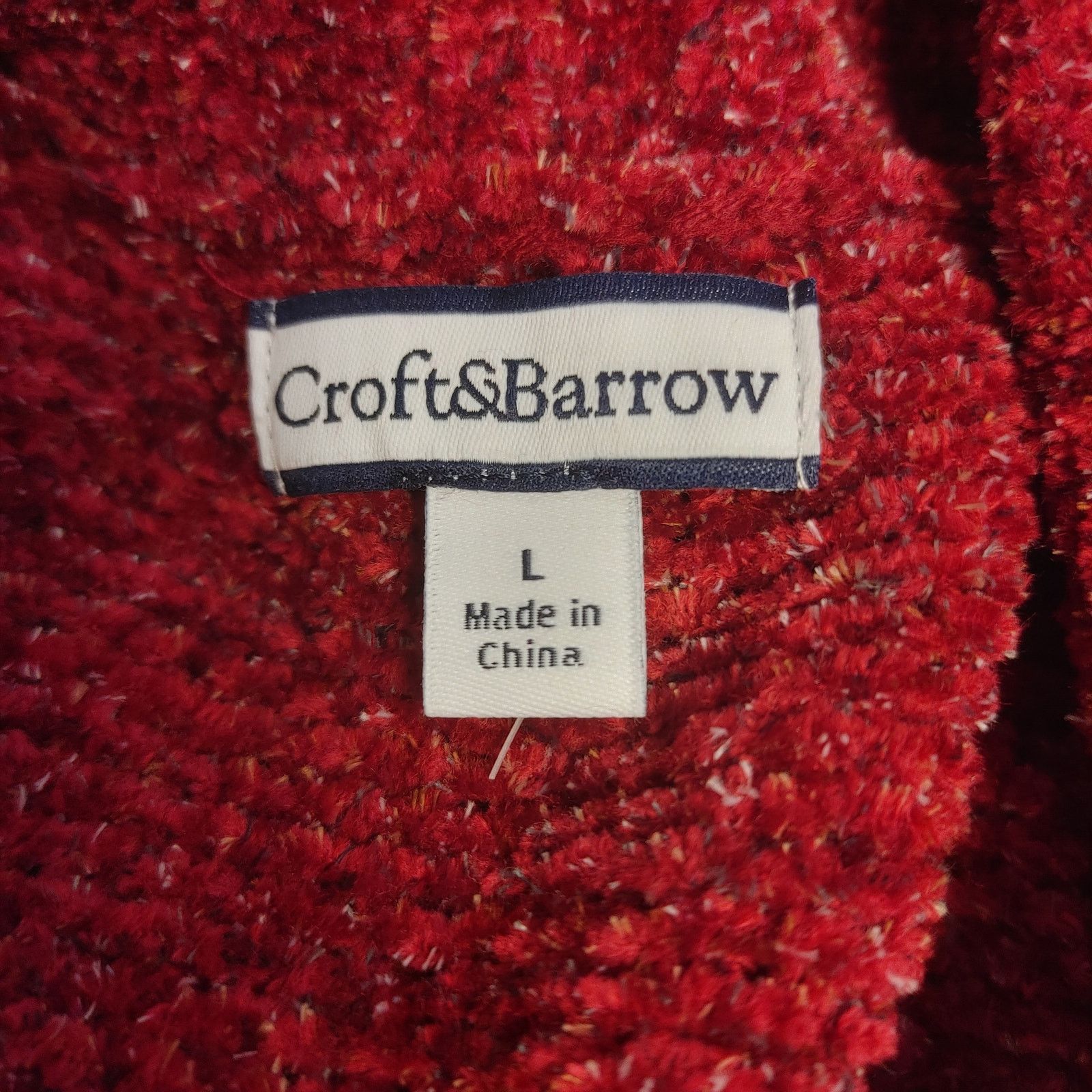 Croft & Barrow Croft & Barrow Womens L Red PlushLong Sleeve 3/4 Zip Sweater Size L / US 10 / IT 46 - 3 Thumbnail