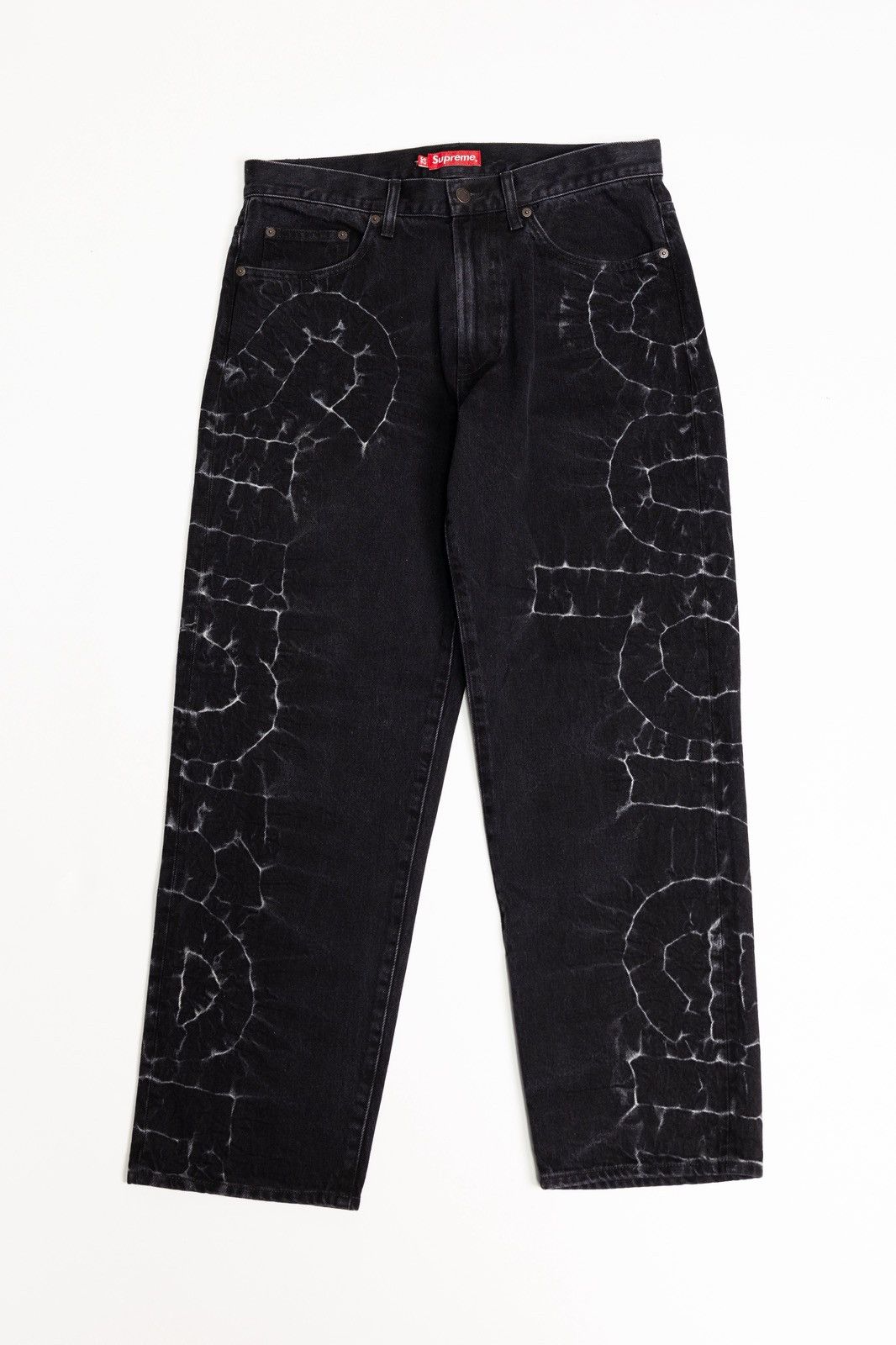Supreme S Logo Loose Fit Jean Washed Black | Grailed