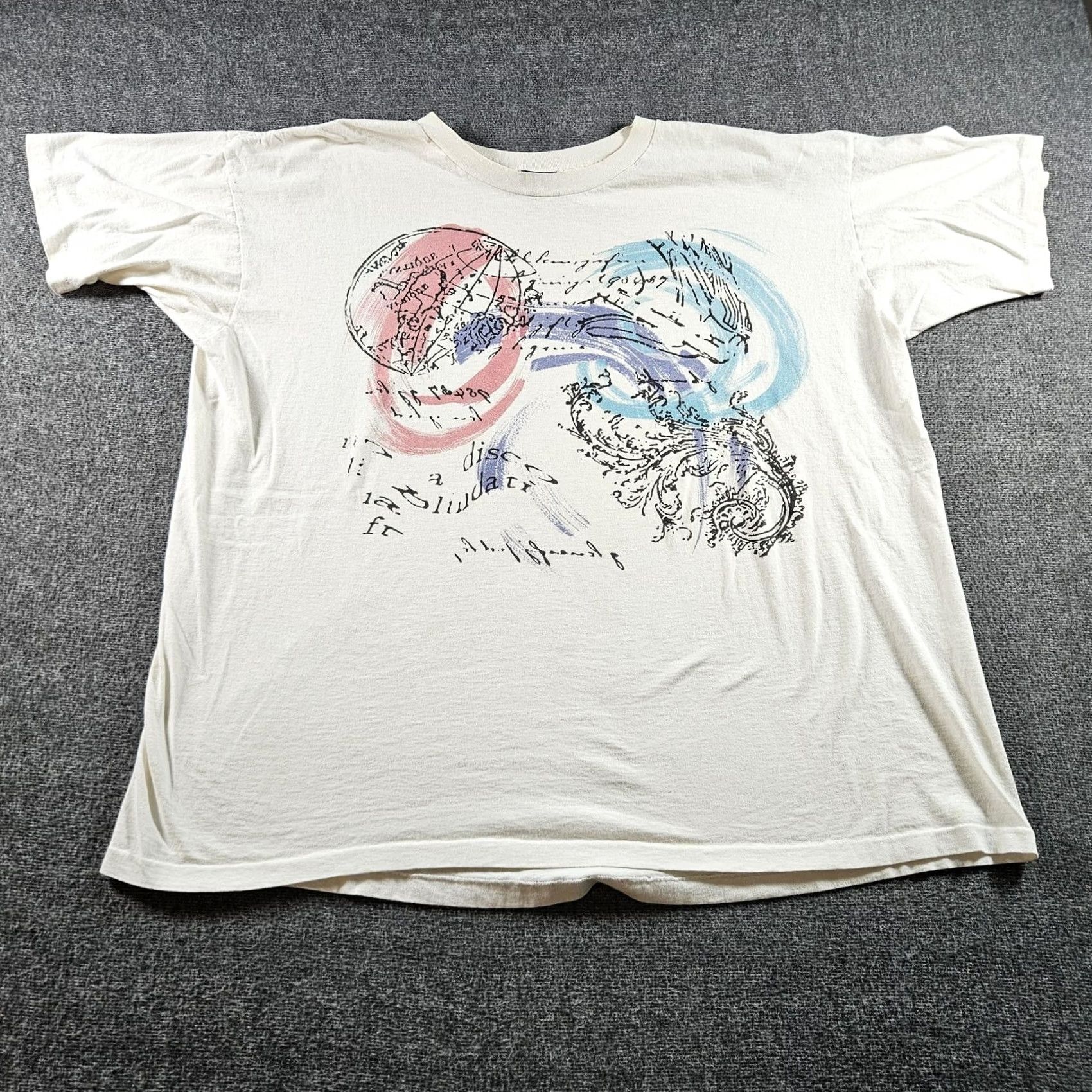 Vintage VINTAGE Jacques Moret Shirt Mens 2XL White Abstract Art Graphic Tee Made USA 90s Mens Size US XXL / EU 58 / 5 - 2 Thumbnail