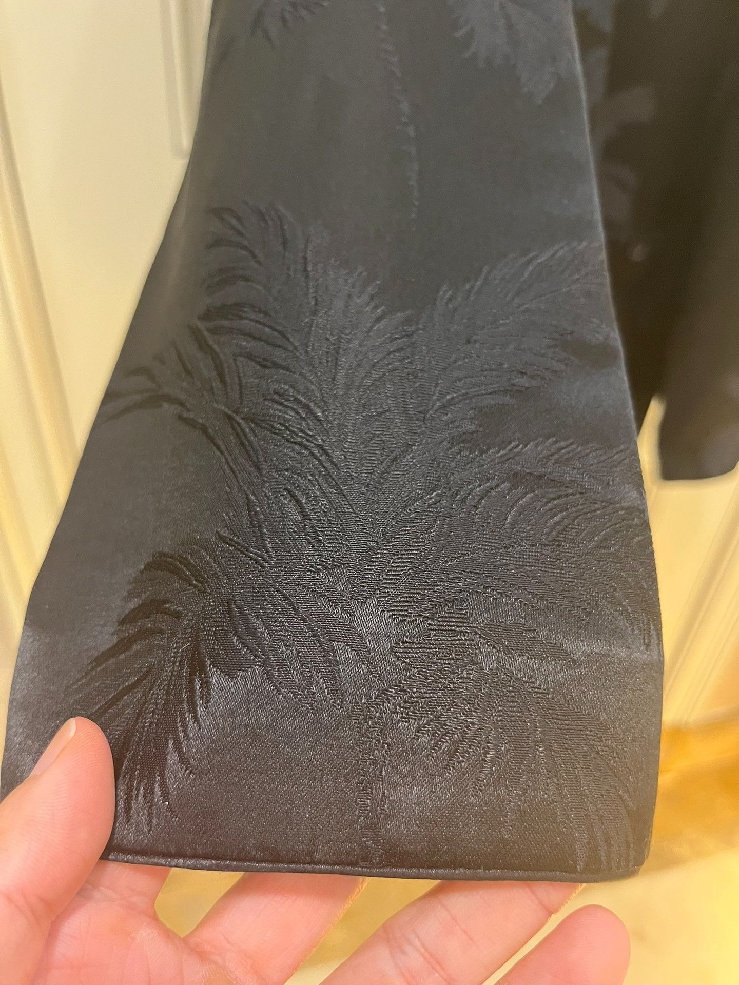 Saint Laurent Paris Saint Laurent Black Palm Jacquard Silk Blazer Size US M / EU 48-50 / 2 - 9 Thumbnail