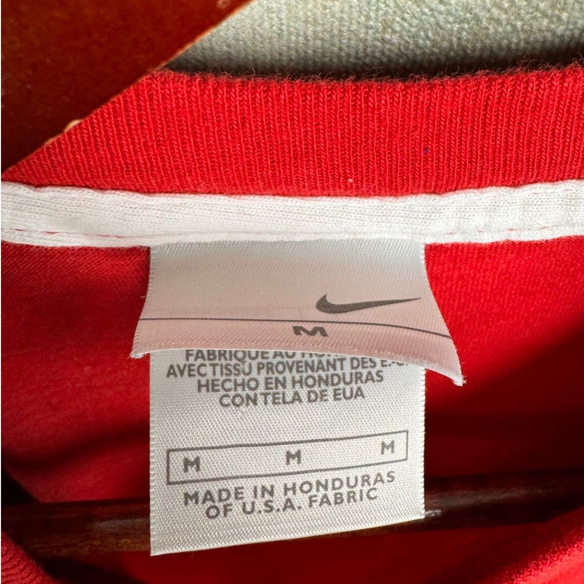 Nike × Vintage VTG Y2K Nike Swoosh Logo T Shirt Sz M Red White Mini Logo Size US M / EU 48-50 / 2 - 6 Thumbnail