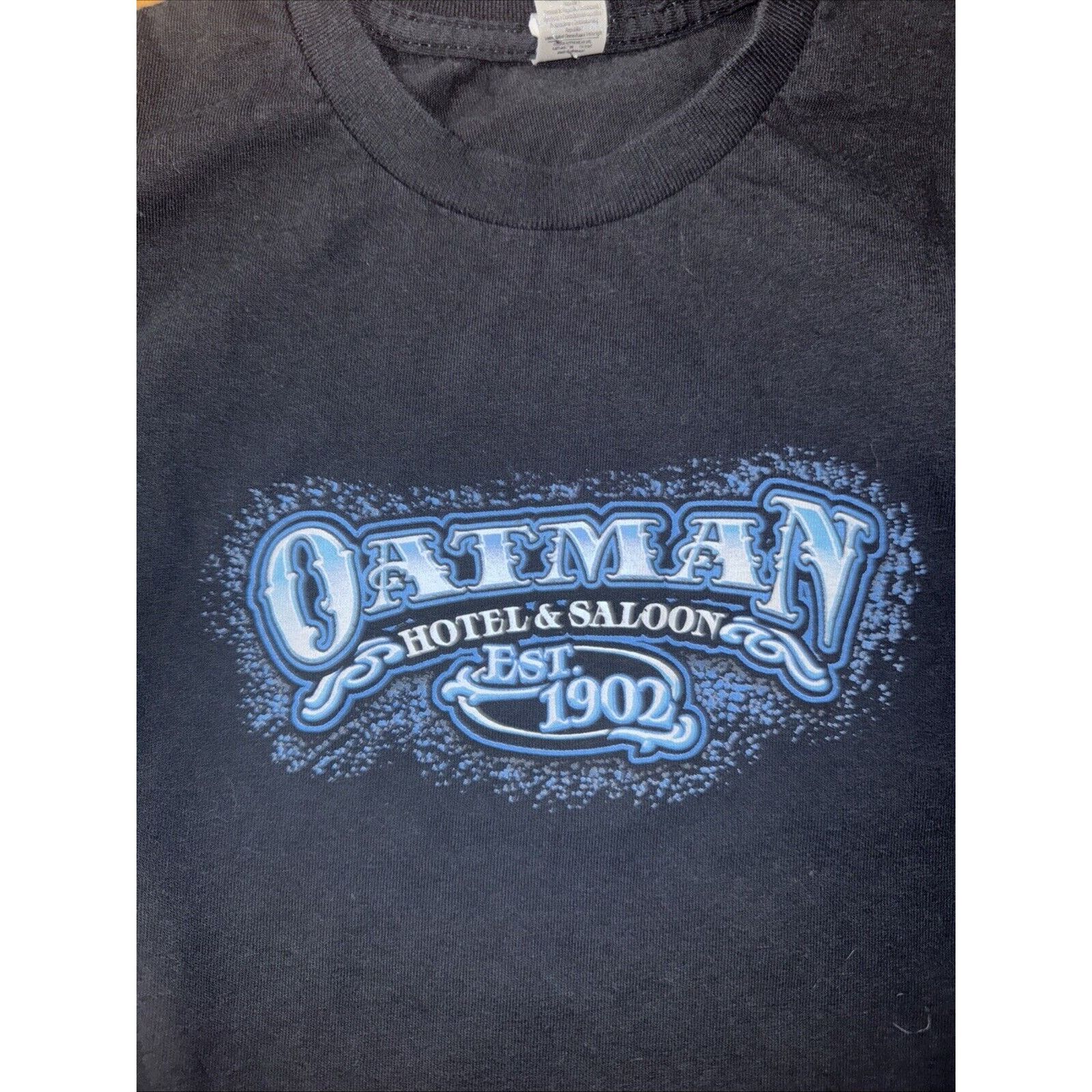 Band Tees × Harley Davidson × Vintage Oatman Hotel & Saloon Cowboy Skeleton T-Shirt Black M 18x27 Size US M / EU 48-50 / 2 - 3 Thumbnail