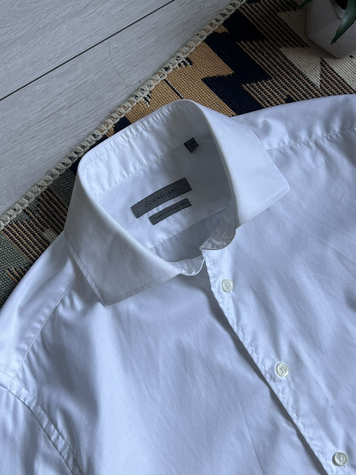 Corneliani Corneliani Luxury White Button Up Shirt Size US M / EU 48-50 / 2 - 5 Thumbnail