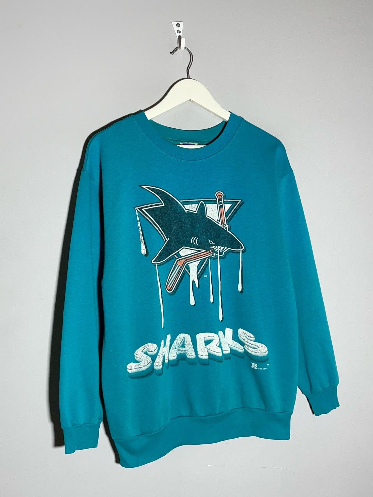 NHL × Vintage Sharks 1994 NHL Vintage Y2k Streetwear Hockey Sweatshirt Size US L / EU 52-54 / 3 - 2 Thumbnail