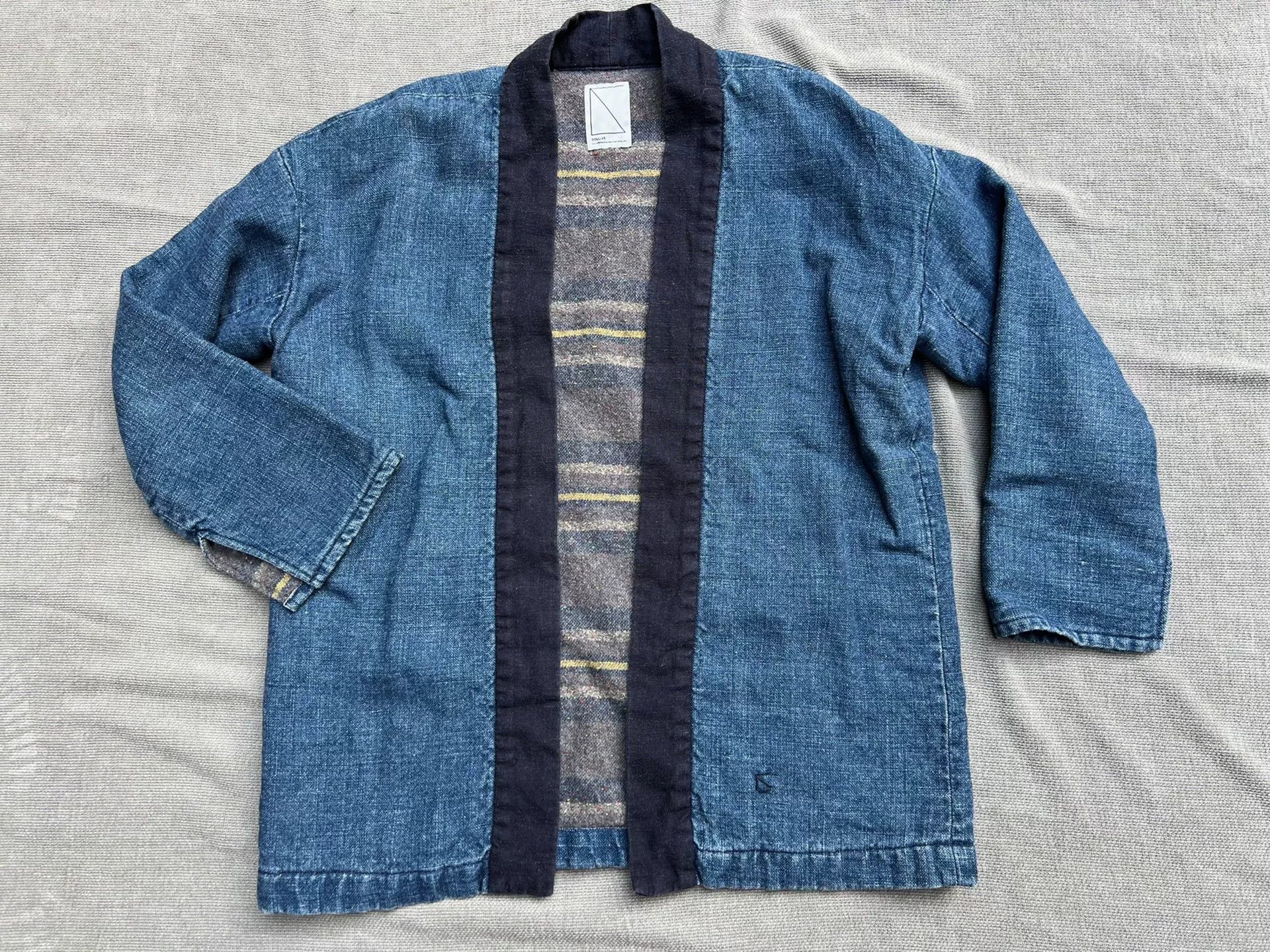 Soulive Japanese Blue Linen Kimono Style Garment Size US S / EU 44-46 / 1 - 1 Thumbnail