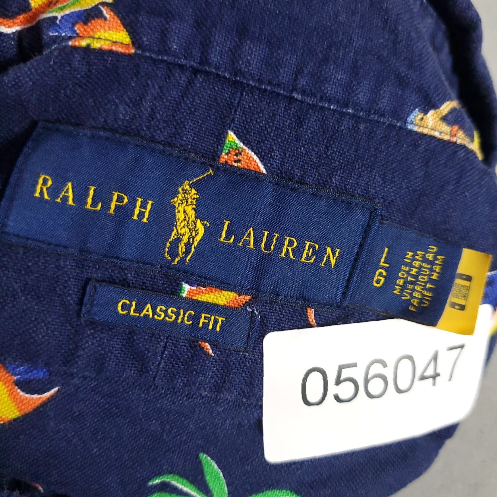 Ralph Lauren Ralph Lauren Shirt Mens Large Blue Tropical Fish Print Button-Up Short Sleeve Cotton Size US L / EU 52-54 / 3 - 7 Thumbnail