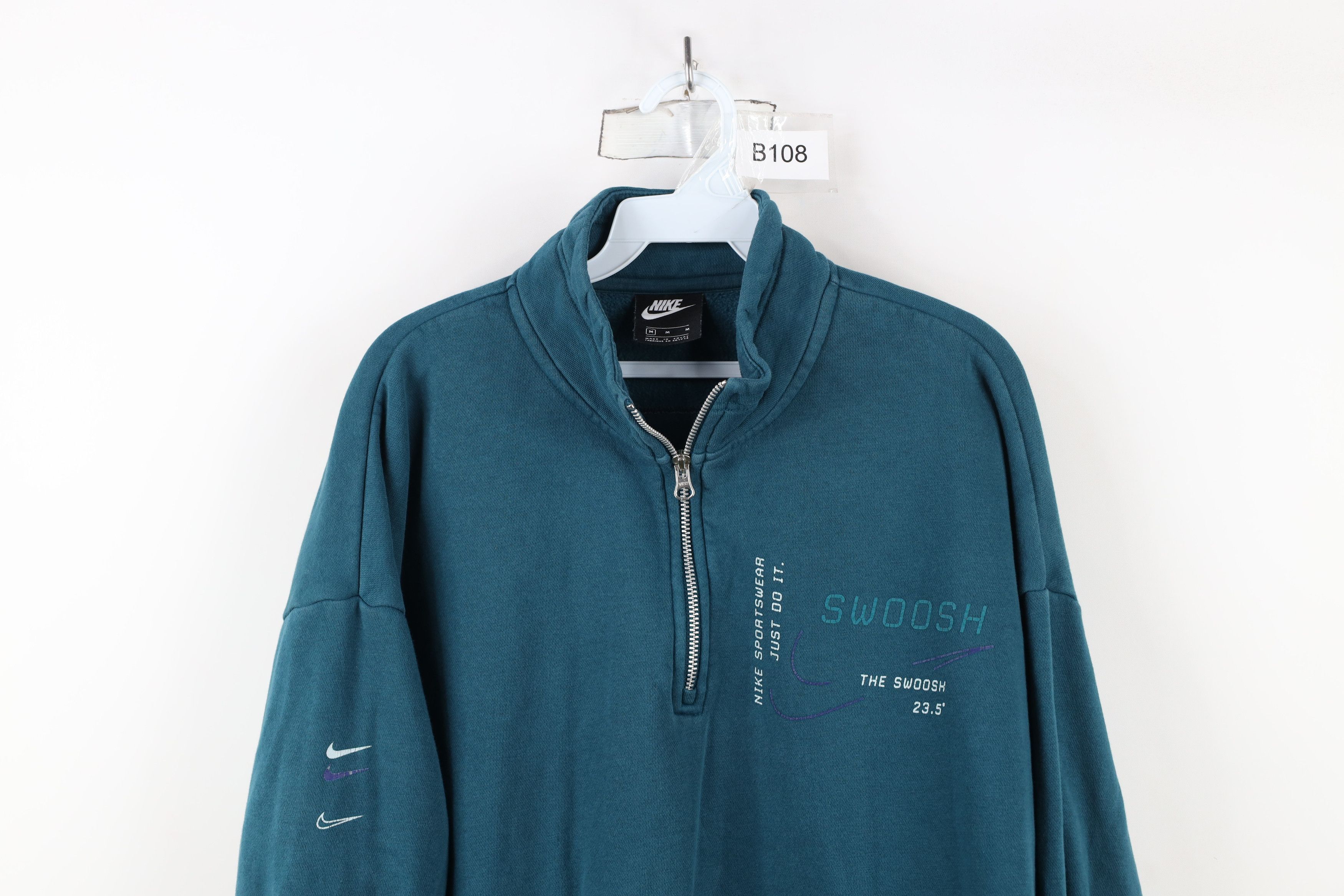 Nike × Vintage Vintage Y2K Nike Sportswear Swoosh Half Zip Sweatshirt Size US M / EU 48-50 / 2 - 2 Thumbnail