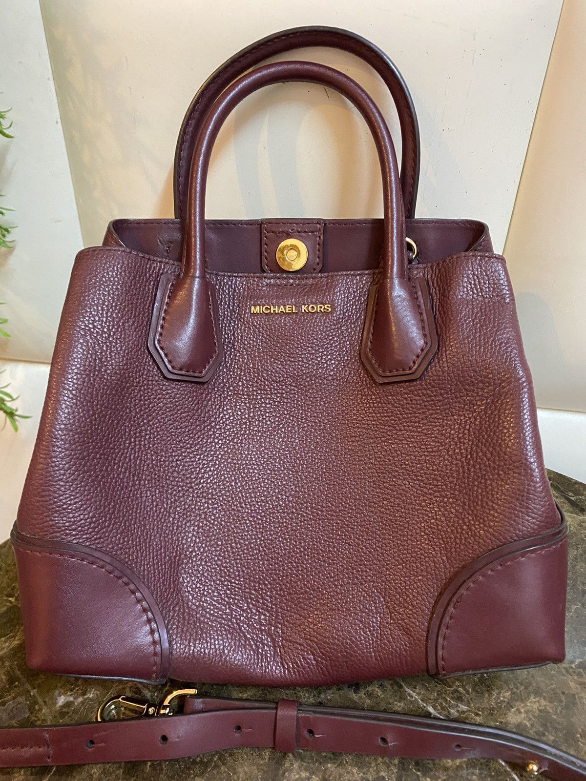 Michael Kors MICHAEL KORS MERCER GALLERY MEDIUM LEATHER SATCHEL - OXBLOOD Size ONE SIZE - 2 Thumbnail