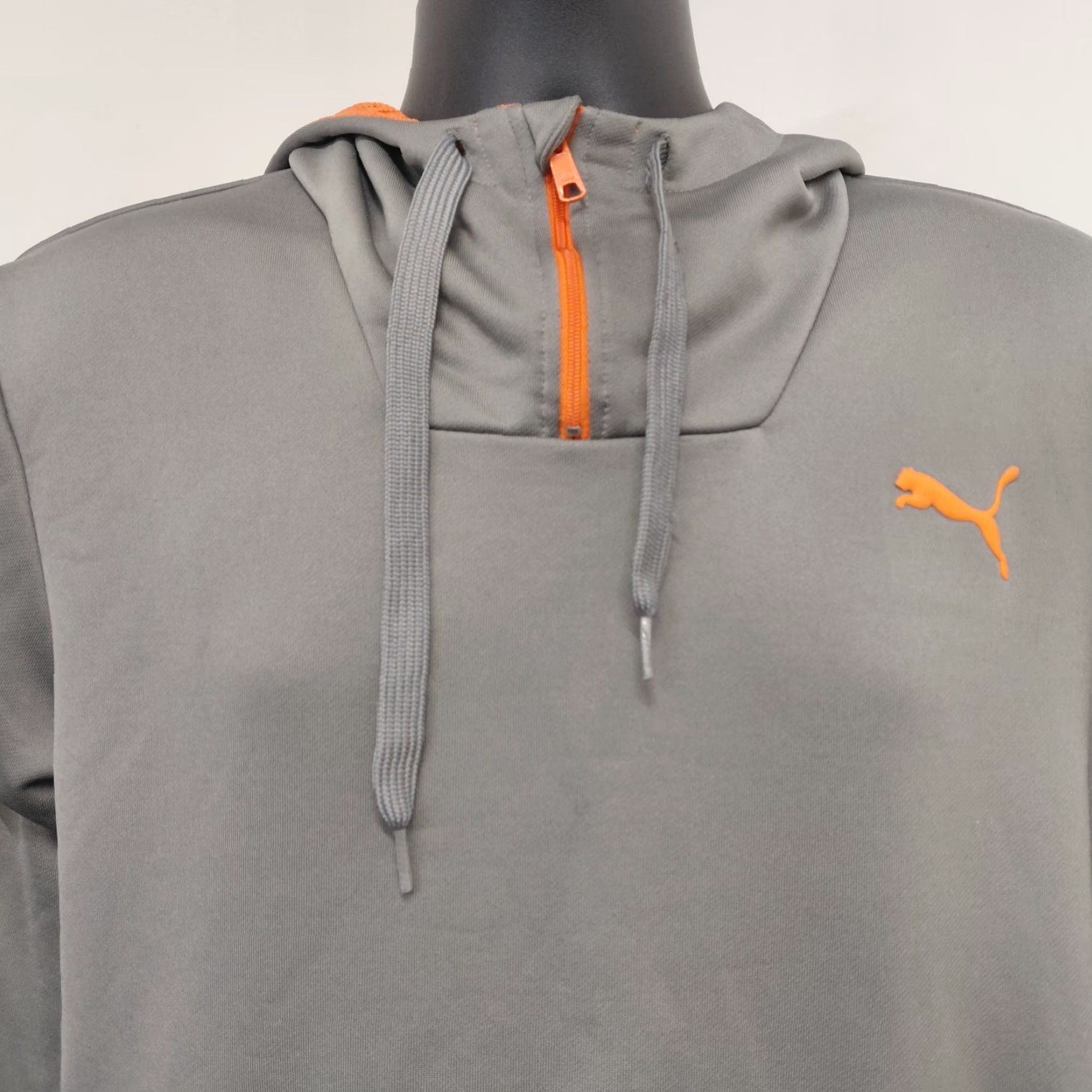 Puma Puma Hoodie Men's M Gray/Orange Trim 1/4 Zip Long Sleeve Pullover Nice Size US M / EU 48-50 / 2 - 4 Thumbnail