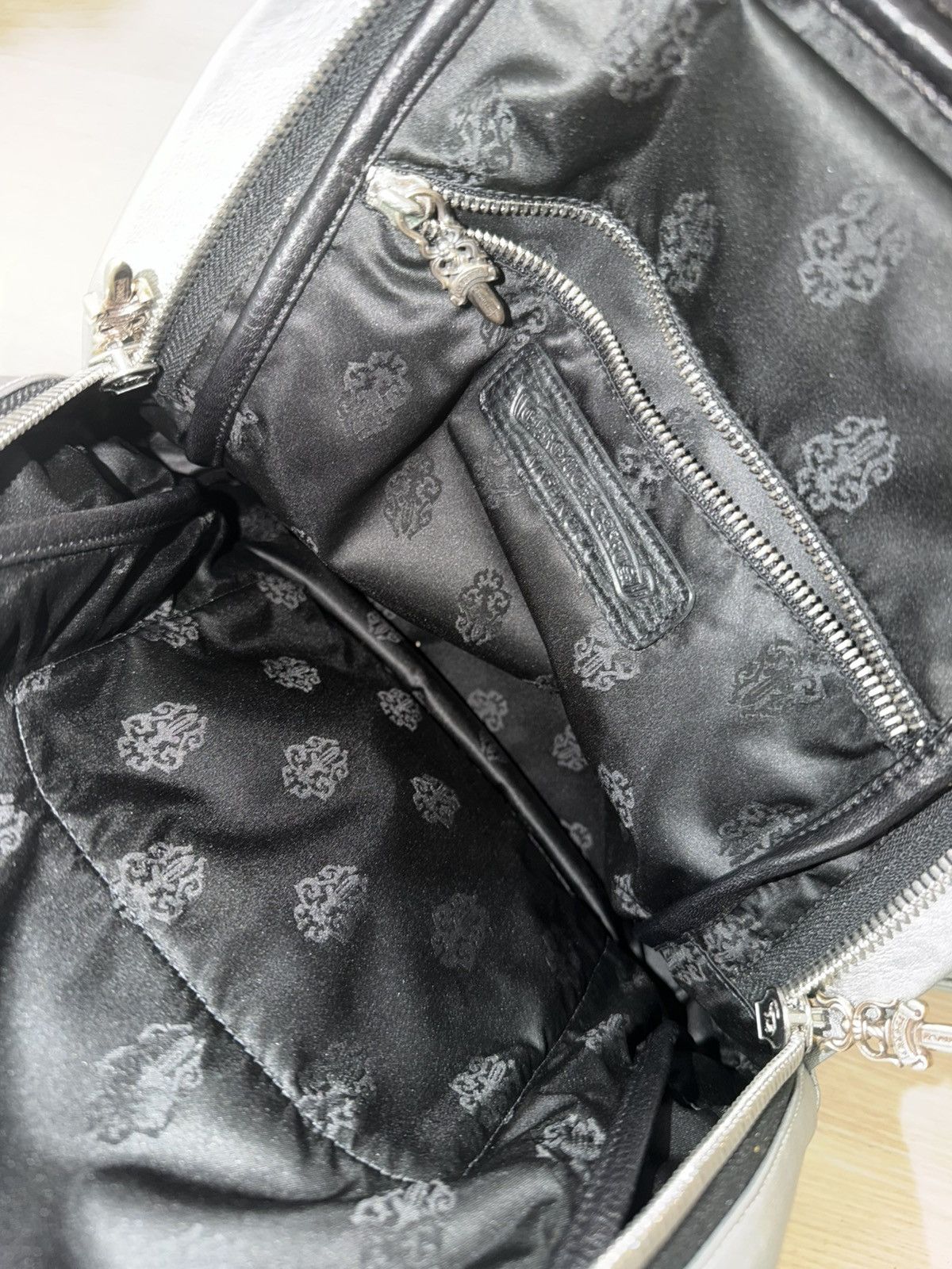 Chrome Hearts 1 of 1 Silver Chrome Heart Leather Backpack Size ONE SIZE - 14 Thumbnail