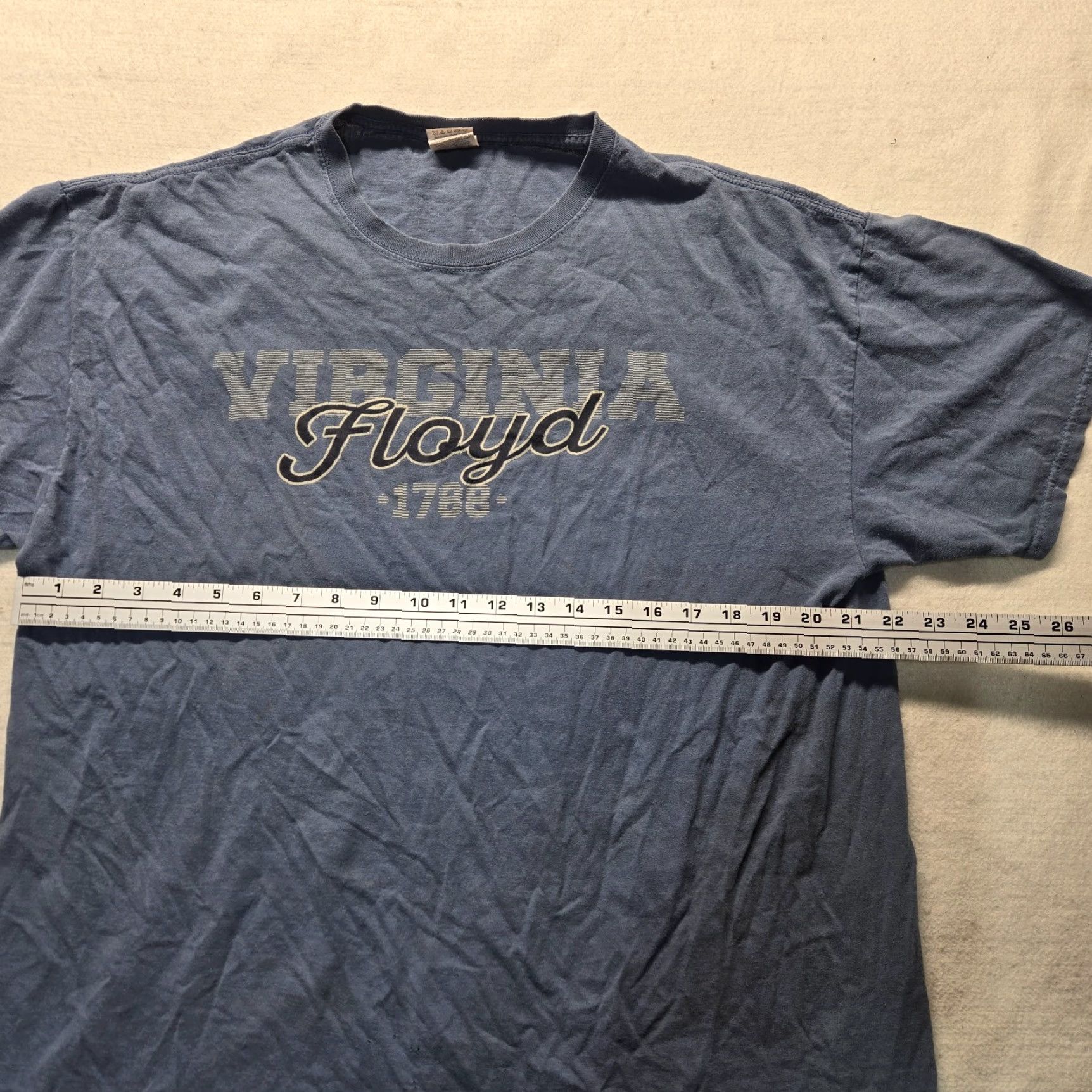 Vintage Floyd Virginia VA 1788 Blue Tee Shirt Short Sleeve Adult Men's XL Extra Large T-Shirt Mens Shirt Blue USA Pattern Solid Size US XL / EU 56 / 4 - 4 Thumbnail