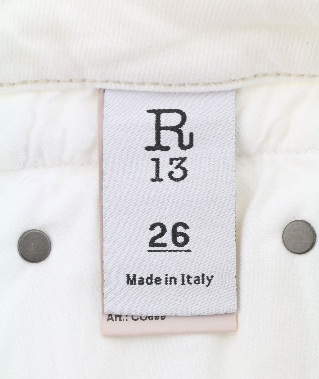 R13 TOBY BOY 26 Aerin White Stretch Jeans 89845 Size 26" / US 2 / IT 38 - 9 Thumbnail