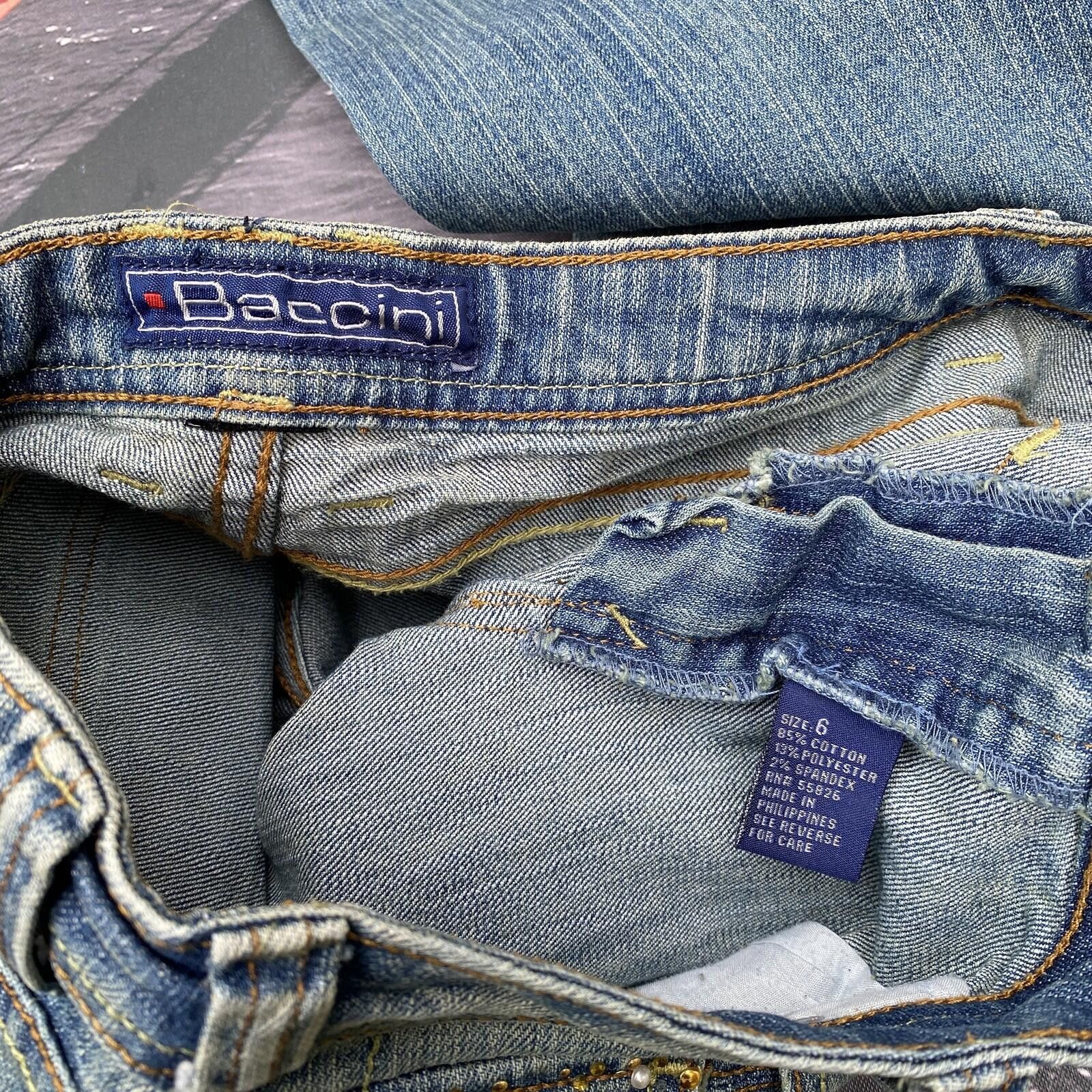 Other VTG Y2K Baccini Women’s Size 6 Jeans Rhinestone Distressed Size 28" / US 6 / IT 42 - 3 Thumbnail
