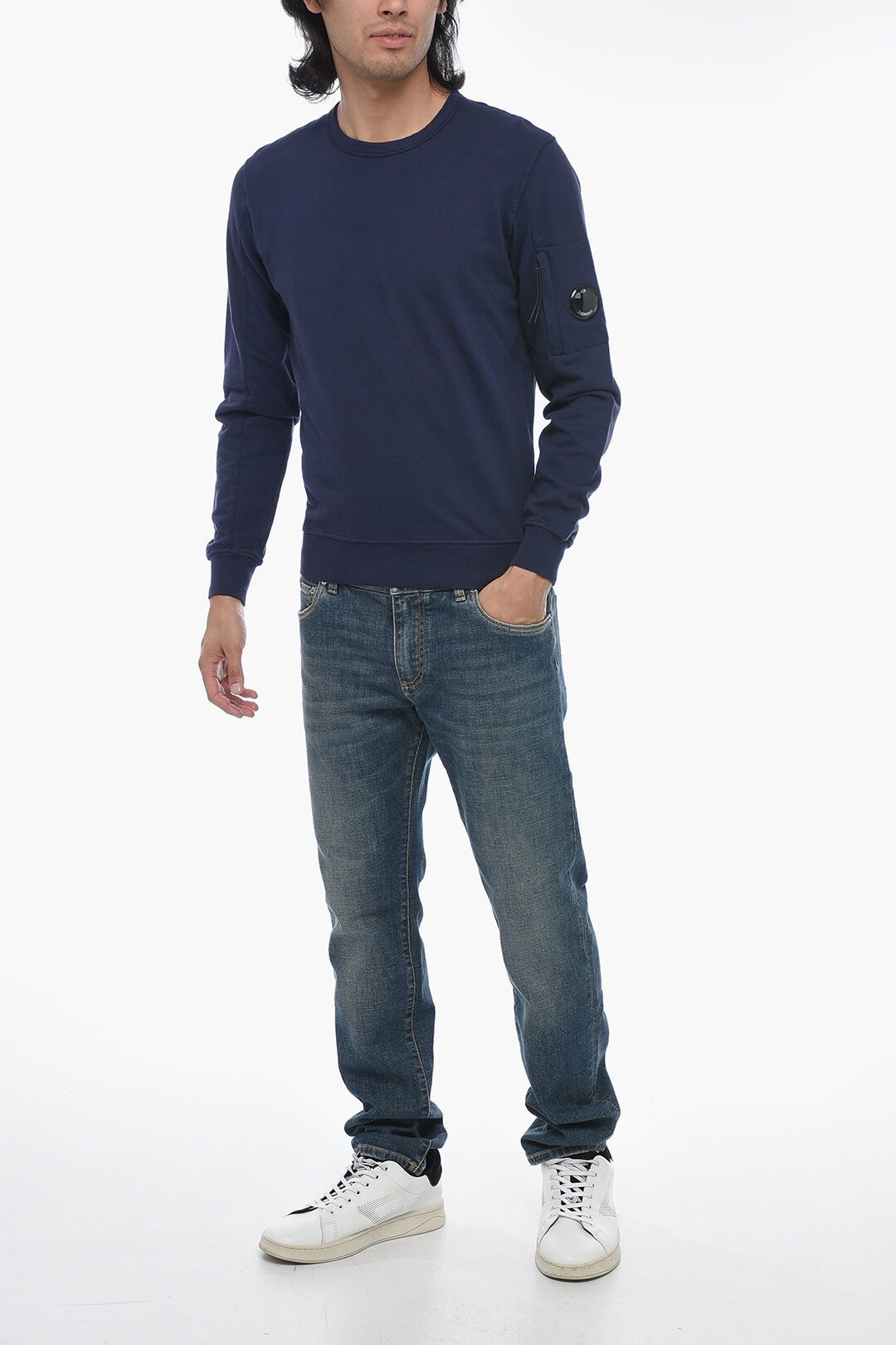 C.P. Company og1mm1024 Crewneck Sweatshirt in Blue Size US S / EU 44-46 / 1 - 4 Thumbnail