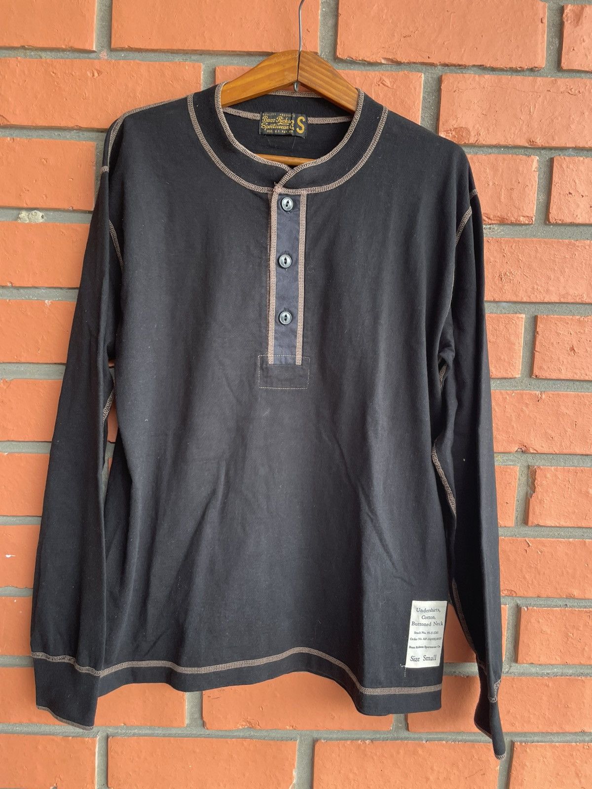 Buzz Rickson's BUZZ RICKSON'S BR79192 SLUB YARN HENLEY NECK LONG SLEEVE S Size US S / EU 44-46 / 1 - 1 Thumbnail