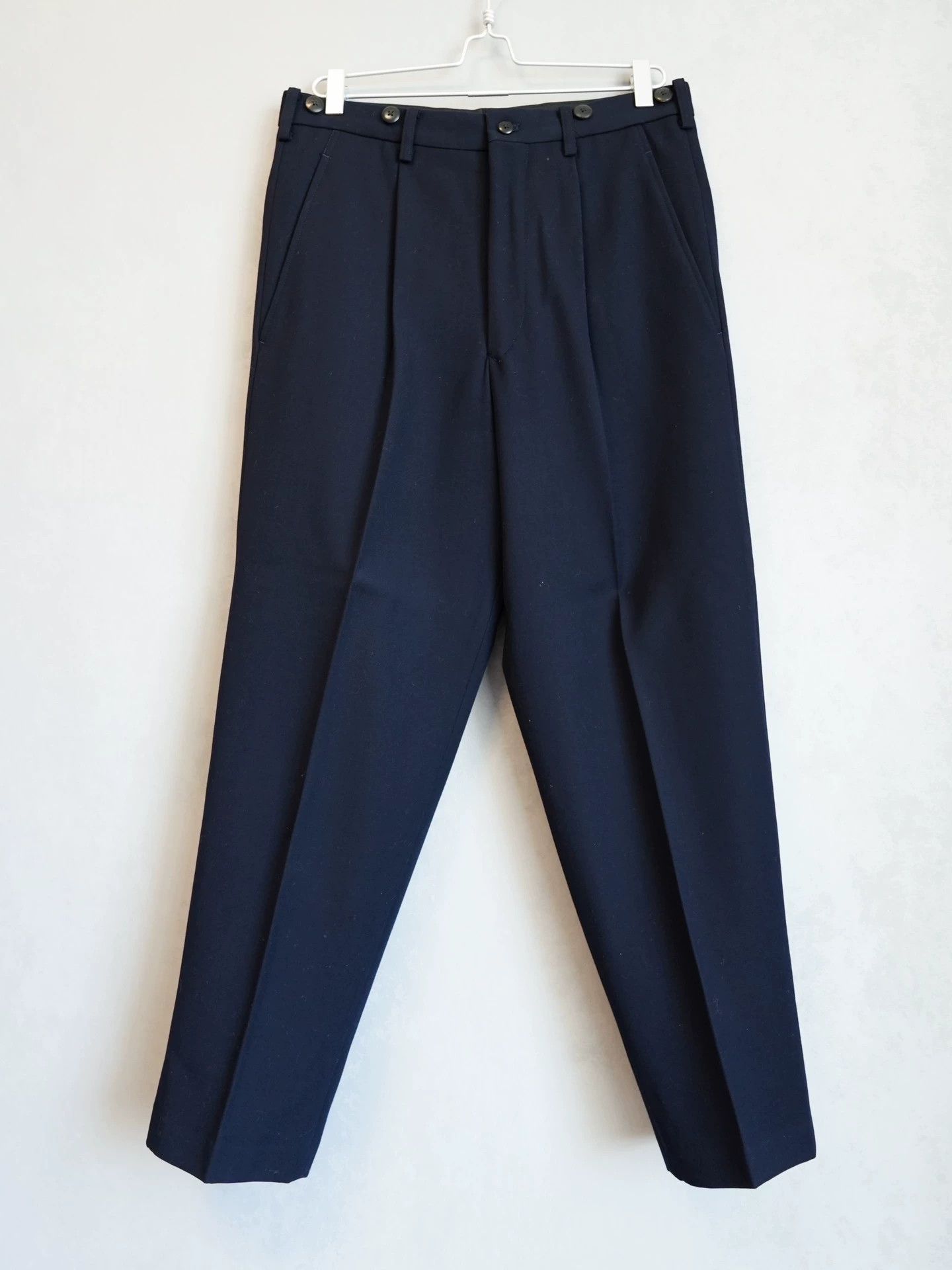 Yohji Yamamoto Yohji Yamamoto 88AW Navy Straight Wool Trousers S Size US 29 - 1 Thumbnail