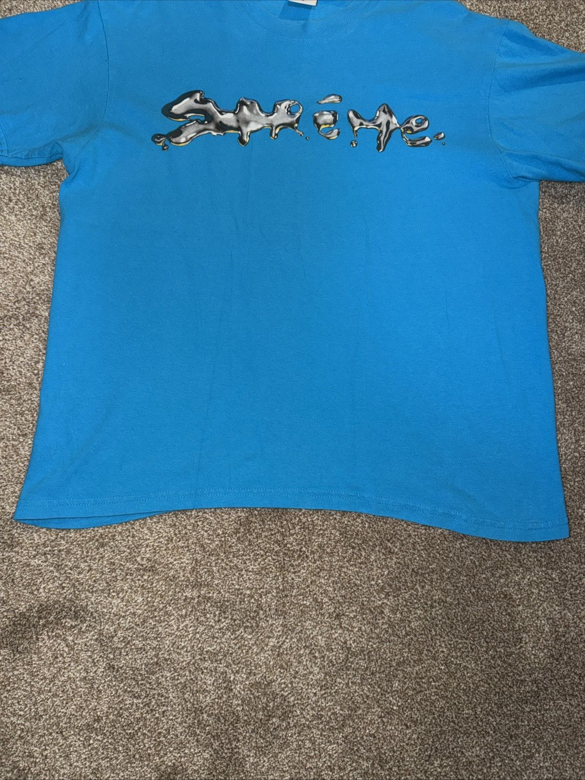 Supreme Supreme Liquid Tee Shirt Bright Blue Size Medium Size US M / EU 48-50 / 2 - 2 Thumbnail