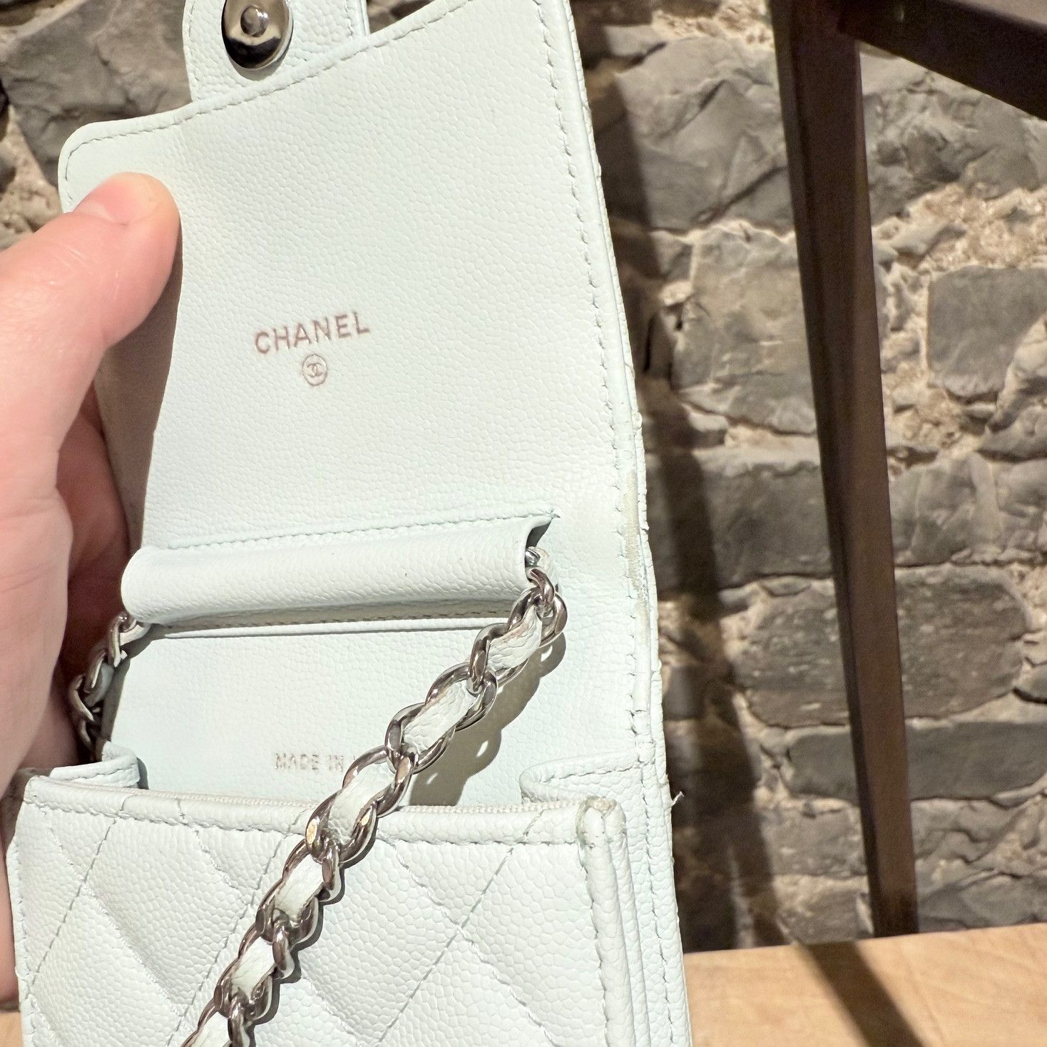 Chanel Chanel 2021 Caviar Leather Phone Holder Crossbody Chain Bag Size ONE SIZE - 13 Thumbnail