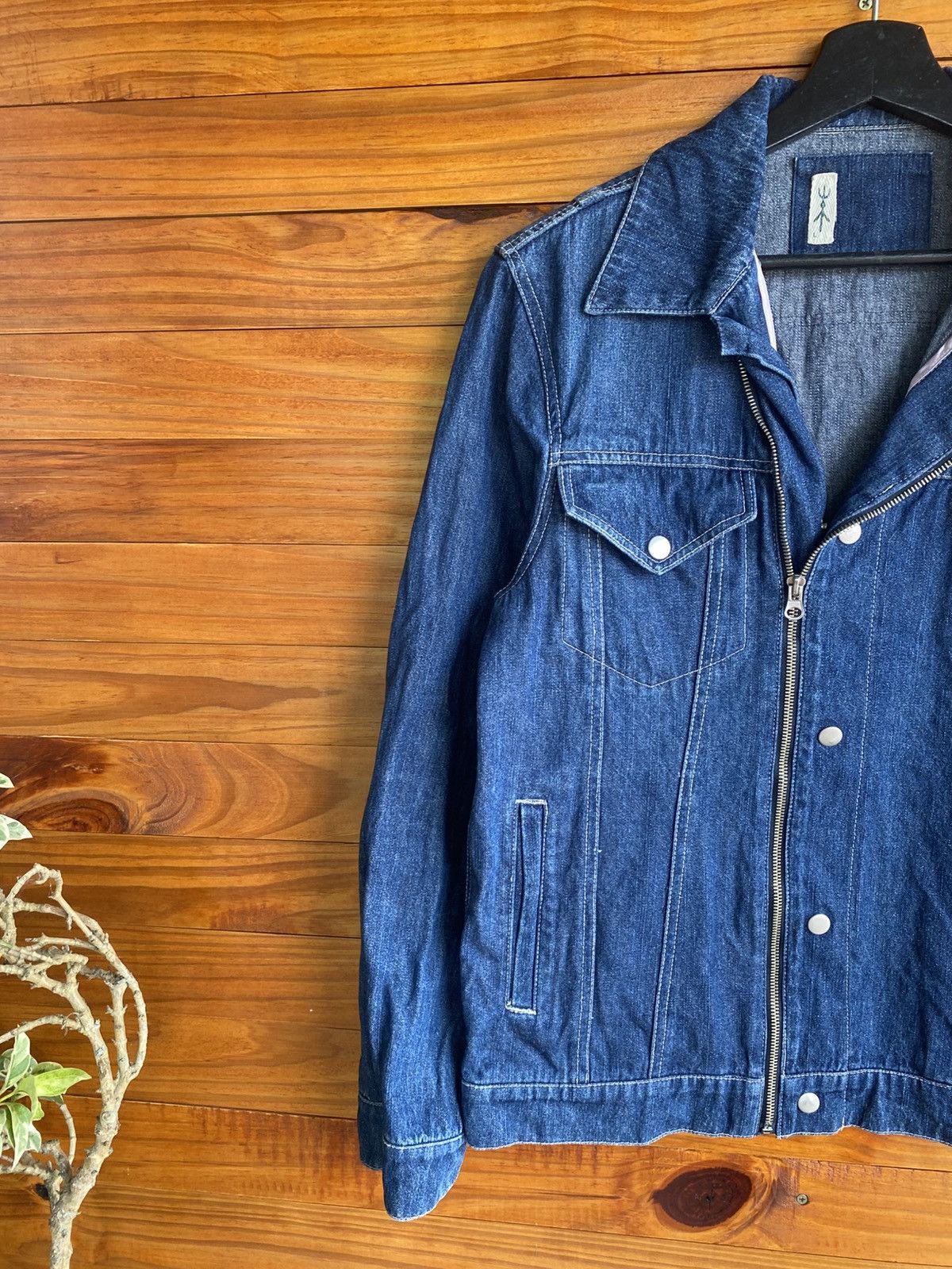 Japanese Brand Vintage Japanese Denim Jacket – Unbranded Stickman Logo Tag Size US M / EU 48-50 / 2 - 5 Thumbnail