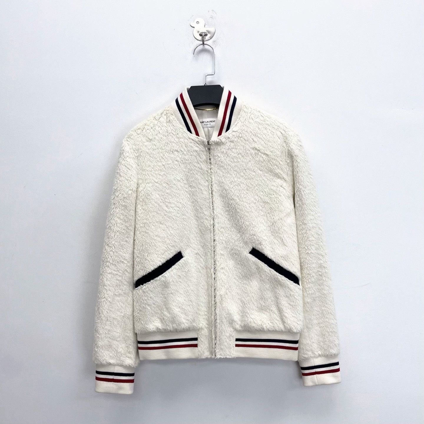 Saint Laurent Paris Saint Laurent White Teddy Bomber Jacket Size US M / EU 48-50 / 2 - 1 Thumbnail