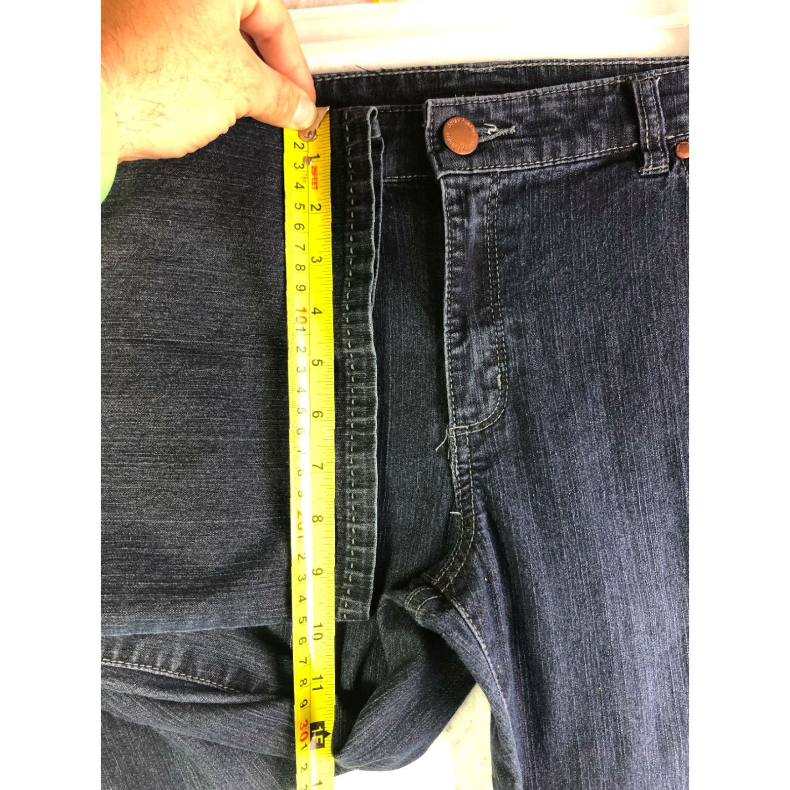 Denime Daisy Fuentes Mid Rise Bootcut Jeans Womens Size 12 Blue Denim Dark Wash Regular Inseam 31 in Size 34" / US 12 / IT 48 - 6 Thumbnail