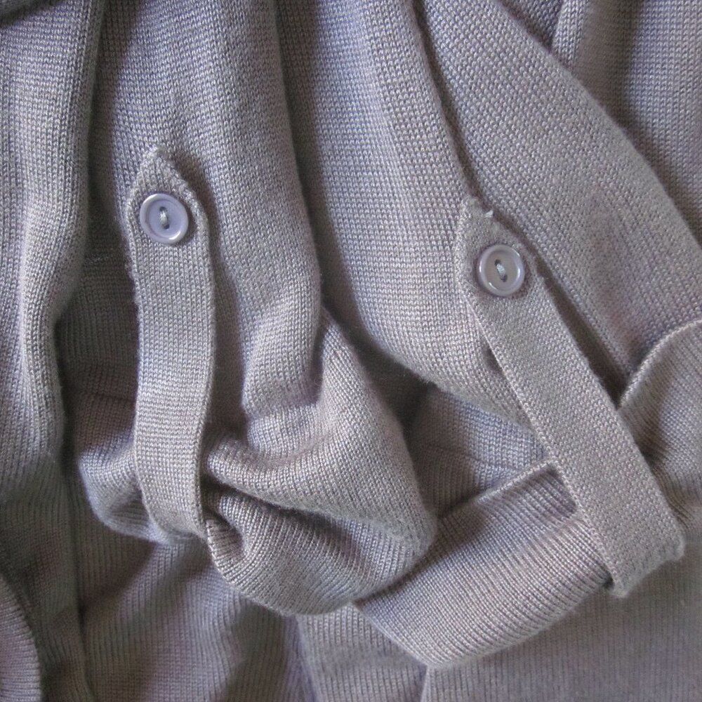 Vass Joan Vass Womens Size L Gray Tight Knit Open Front Long Car Size L / US 10 / IT 46 - 6 Thumbnail