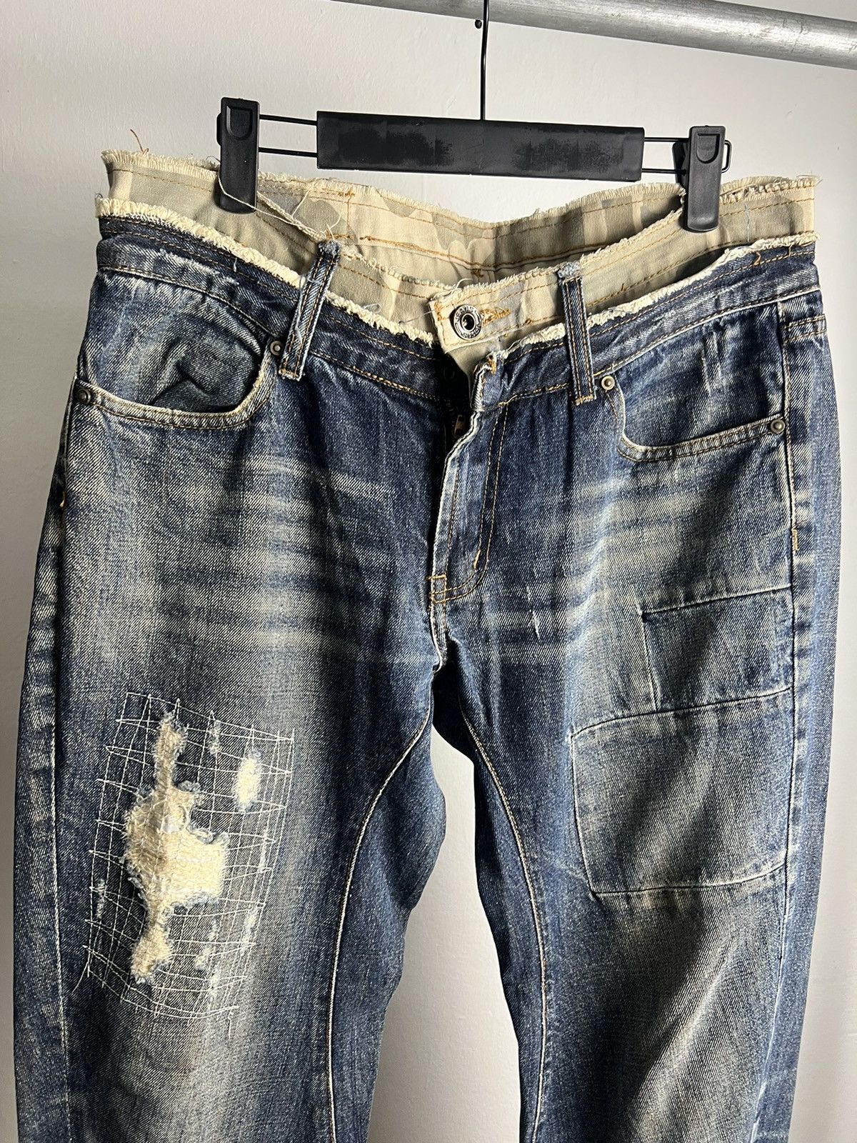 If Six Was Nine × Japanese Brand × Kamakura Vintage HellFace Kamakuri Patchwork Denim Distressed Size US 32 / EU 48 - 2 Thumbnail