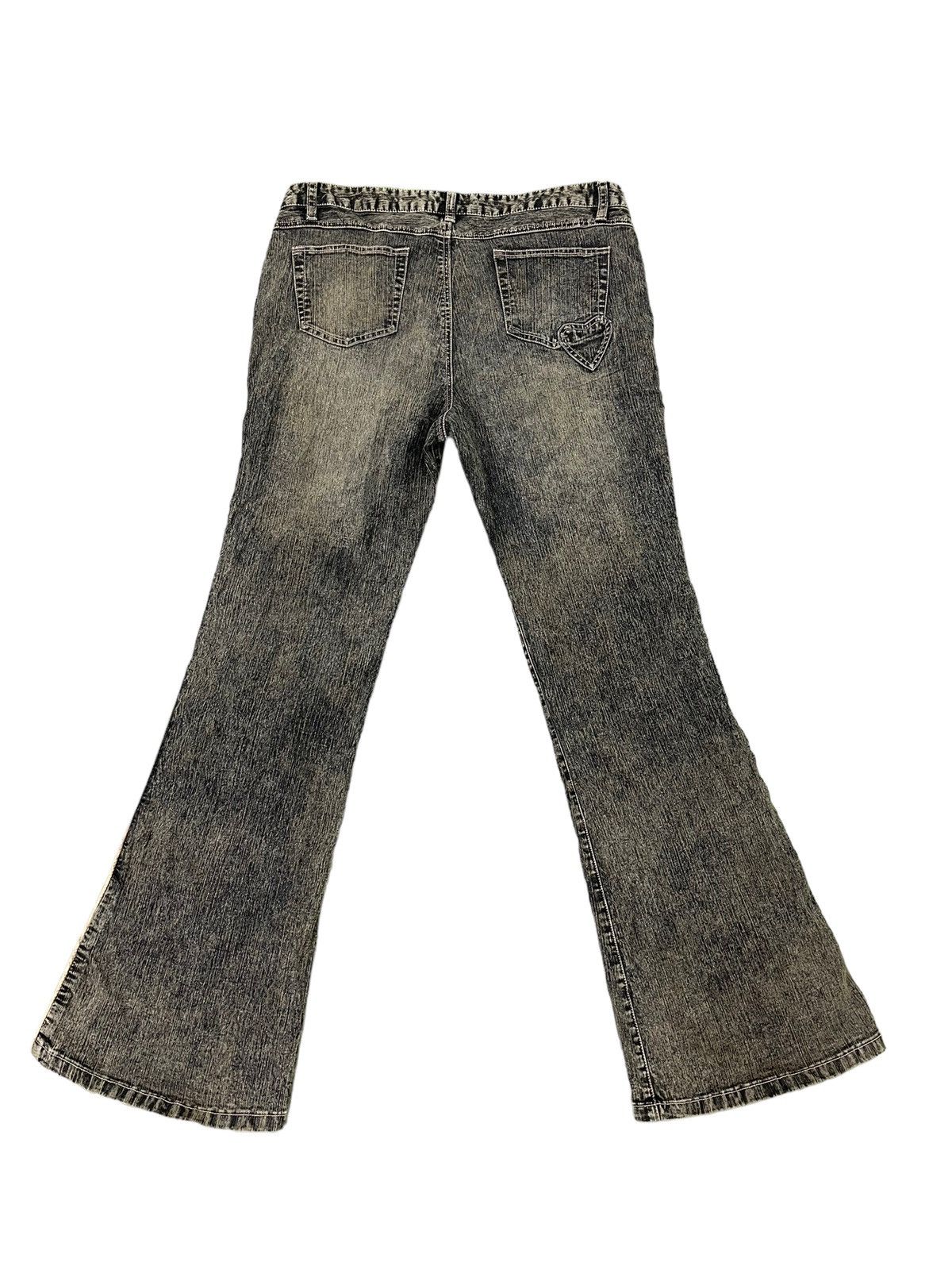 Japanese Brand Flare Jeans Jouer Aux Echecs Faded Stretch Thin Denim 7🟦9 Size US 35 - 11 Thumbnail