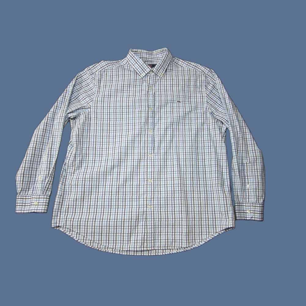 Vineyard Vines Vineyard Vines Shirt Mens XL Blue Check Embroidered Whale Pocket Button Down Shirt Size US XL / EU 56 / 4 - 1 Thumbnail