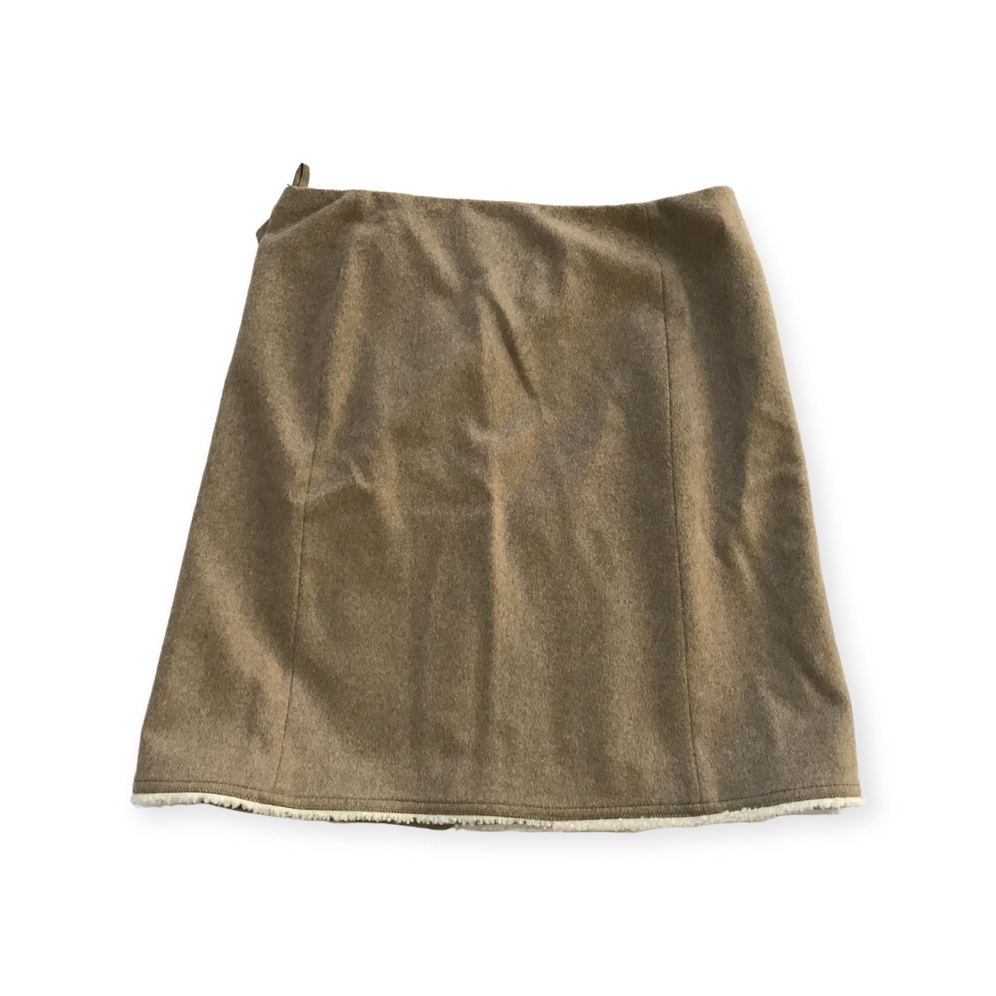 Prada Prada FW2006 Wool Wrap Skirt with Shearling Trim/Toggle Size 30" / US 8 / IT 44 - 2 Thumbnail