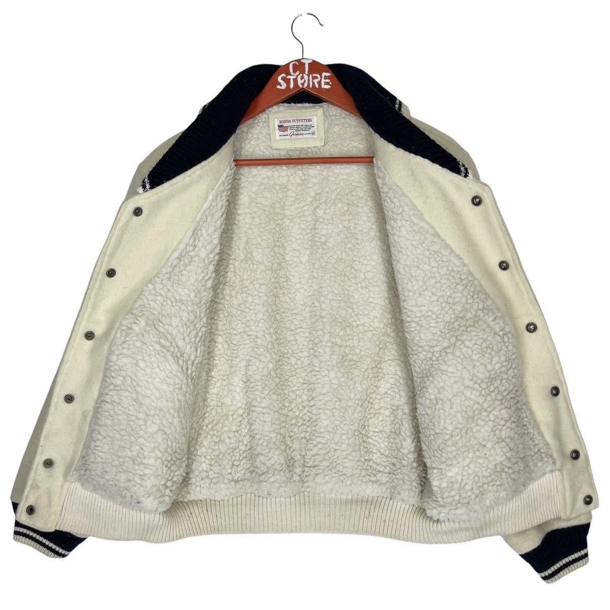 Vintage Vintage TBM Wool Varsity Jacket Cream Size US M / EU 48-50 / 2 - 3 Thumbnail