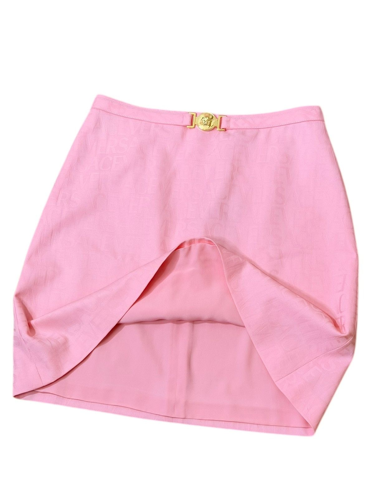 Versace Versace Pink Wool Skirt with Medusa Belt - Size 44 Size 30" / US 8 / IT 44 - 5 Thumbnail