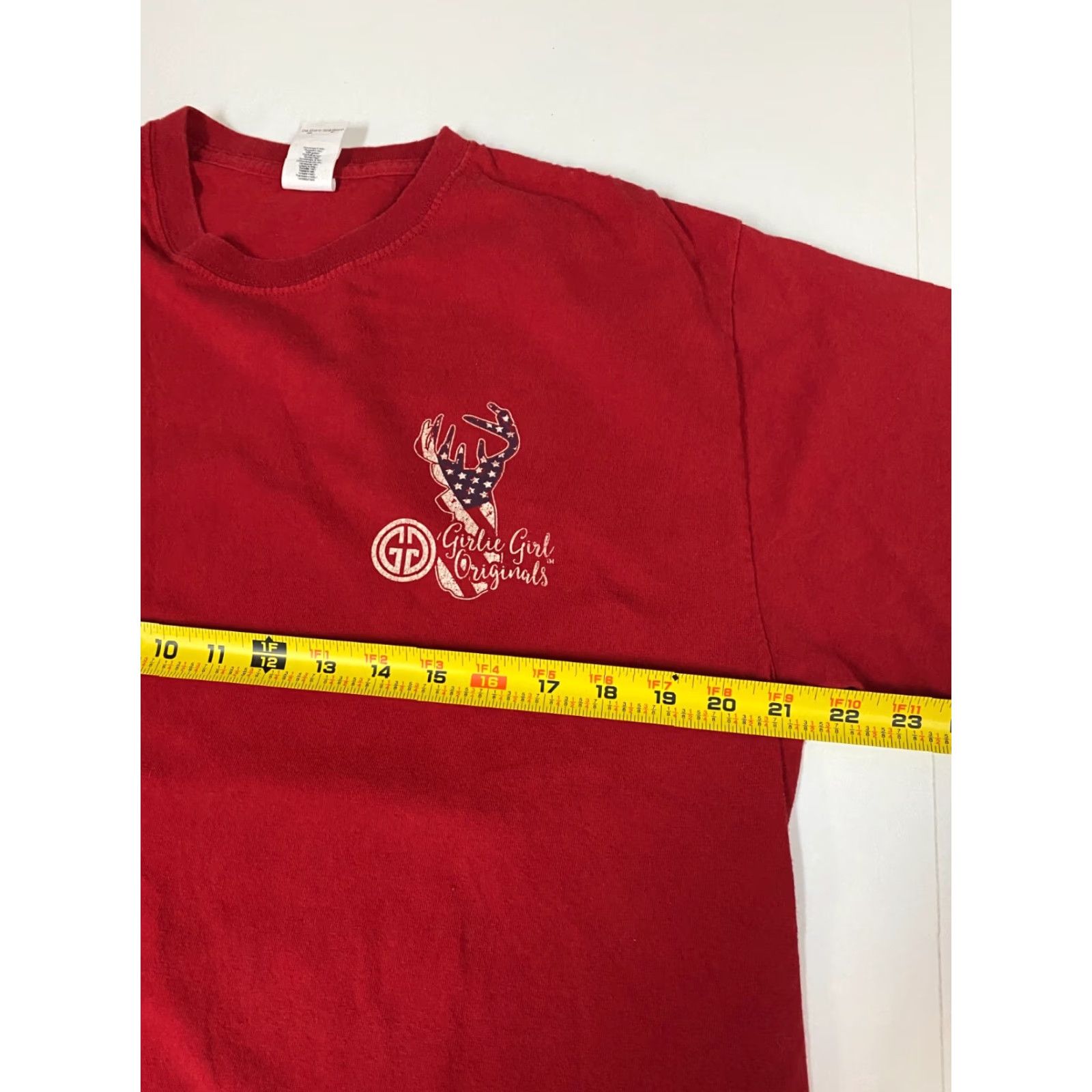 Gildan Gildan Deer Mens Shirt L Red Christmas Outdoor Logo Crew Neck T-Shirt Regular Cotton Short Sleeve Men Size US L / EU 52-54 / 3 - 4 Thumbnail