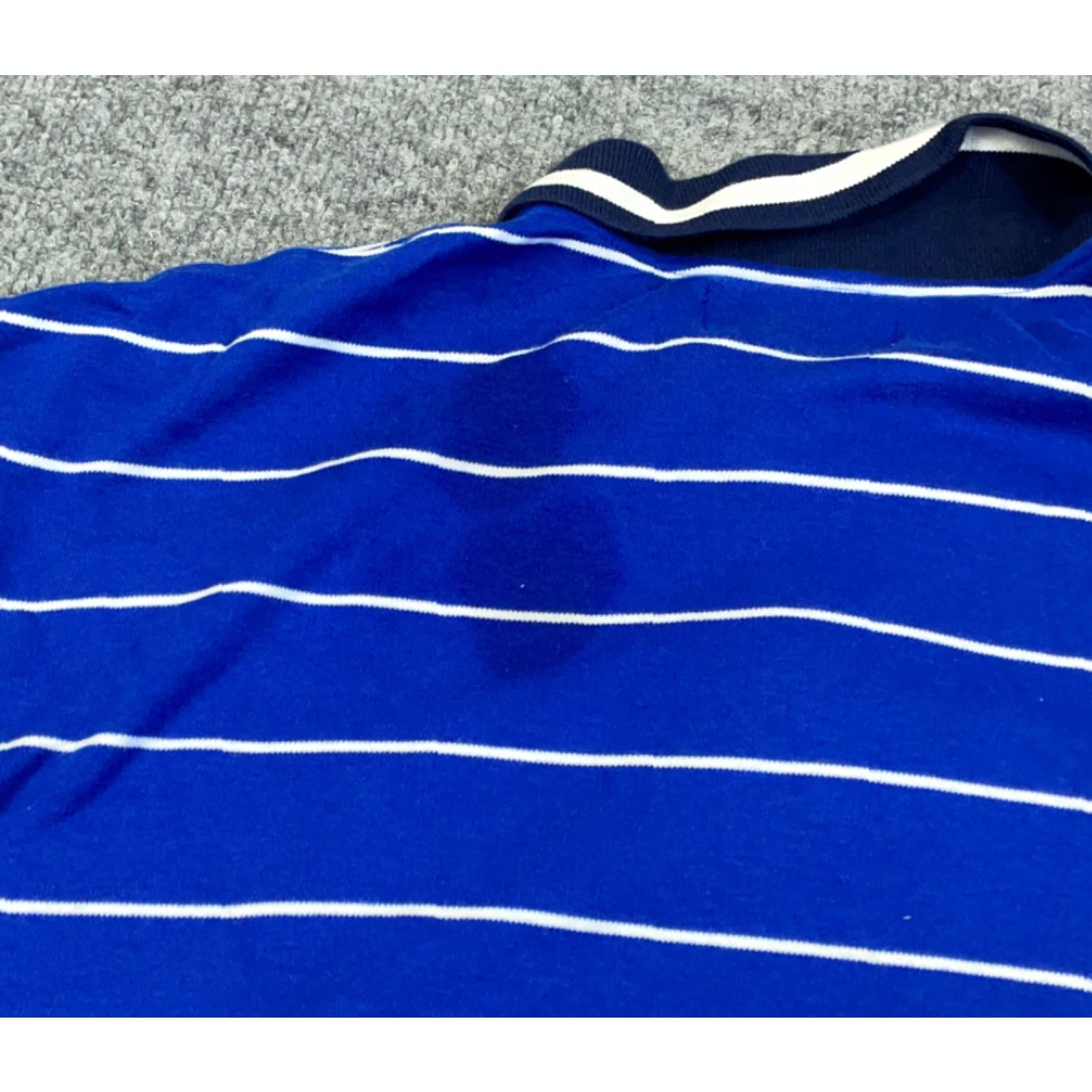 Polo Ralph Lauren Polo Ralph Lauren Blue White Striped Polo Shirt Adult XL Embroidered Crest Casual 90s Mens Size US XL / EU 56 / 4 - 5 Thumbnail