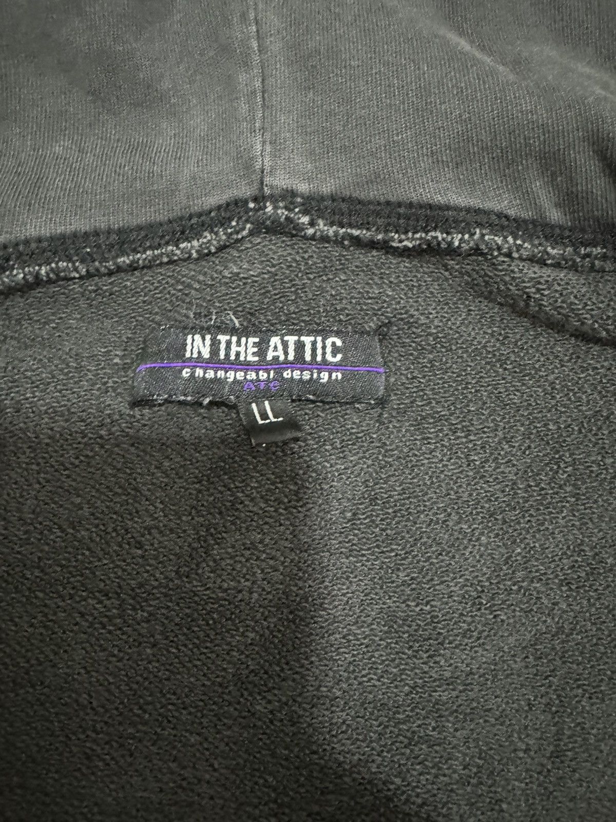 In The Attic × Japanese Brand × Vintage Vintage In The Attic Distress Zipper Hoodie Punk Design Size US M / EU 48-50 / 2 - 7 Thumbnail