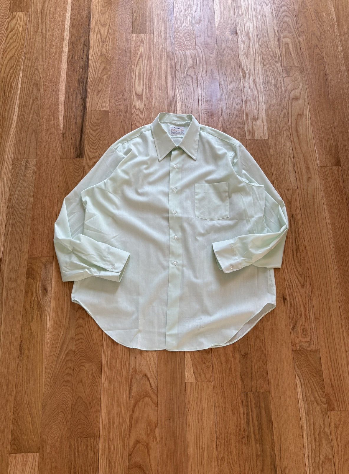 Arrow Arrow Belmont Club Vintage 50s Mint Green Dress Shirt 17 35 Size US L / EU 52-54 / 3 - 2 Thumbnail